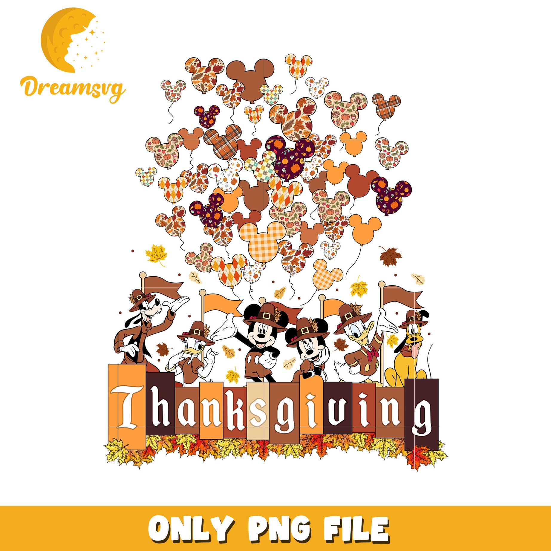 Thanksgiving Mickey Mouse PNG File for Celebrations