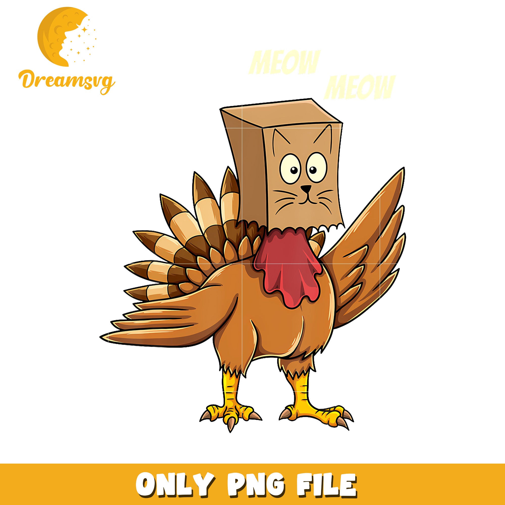 Thanksgiving Turkey Cat Meow Funny Men Women thanks giving png