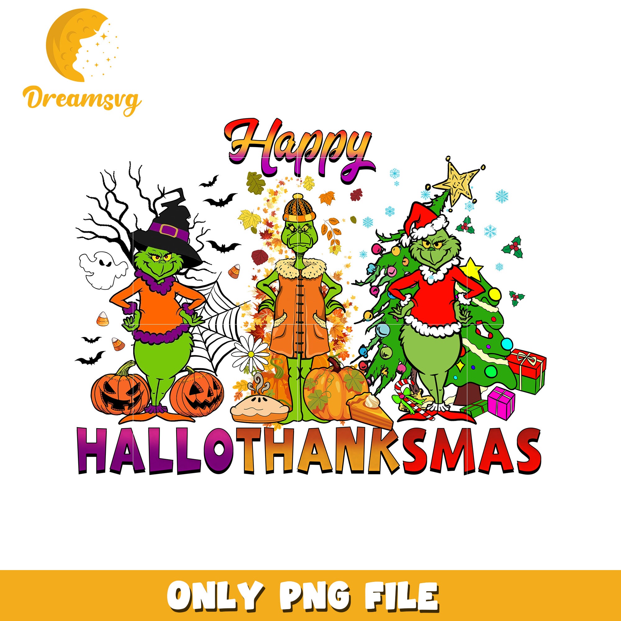 Thanksmas png, grinch happy png, merry thanksgiving png