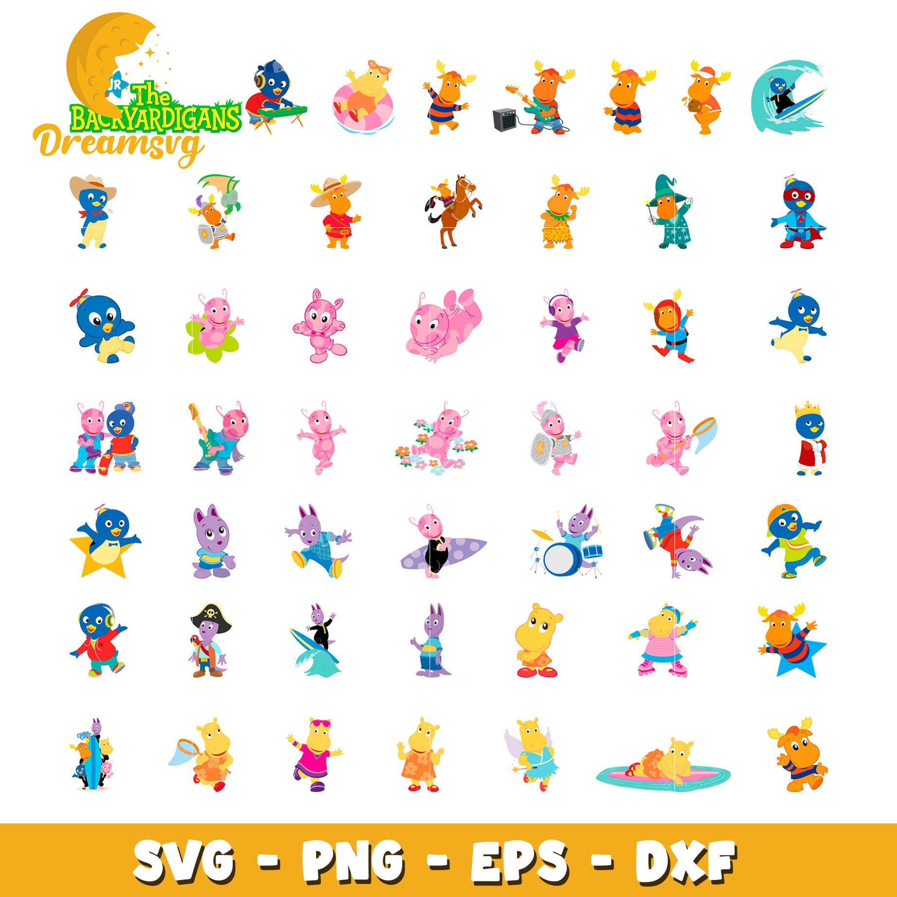 The Backyardigans characters bundle svg, cast of the backyardigans​ svg