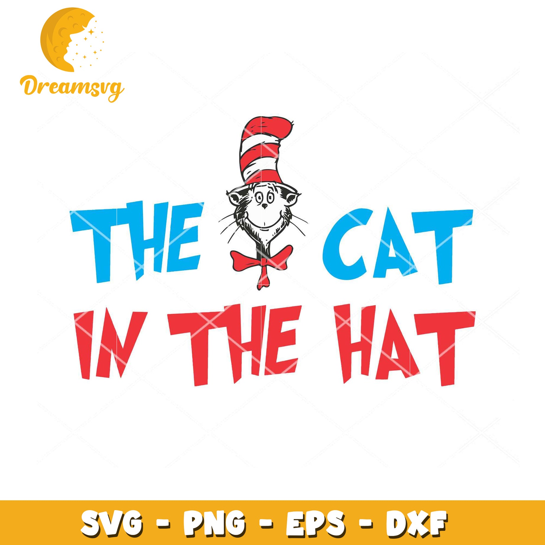 The Cat in the Hat SVG Instant Download Fun Graphic Design Art