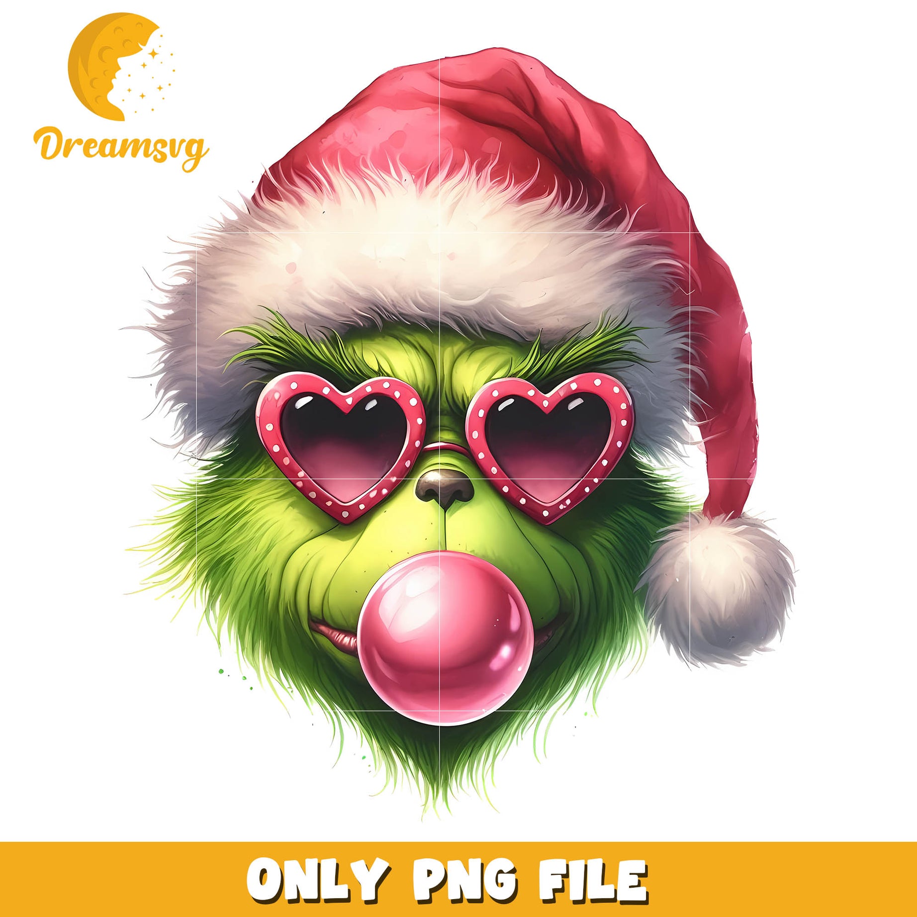 The Grinch blowing gum png, grinch glasses png, pink glasses​ png