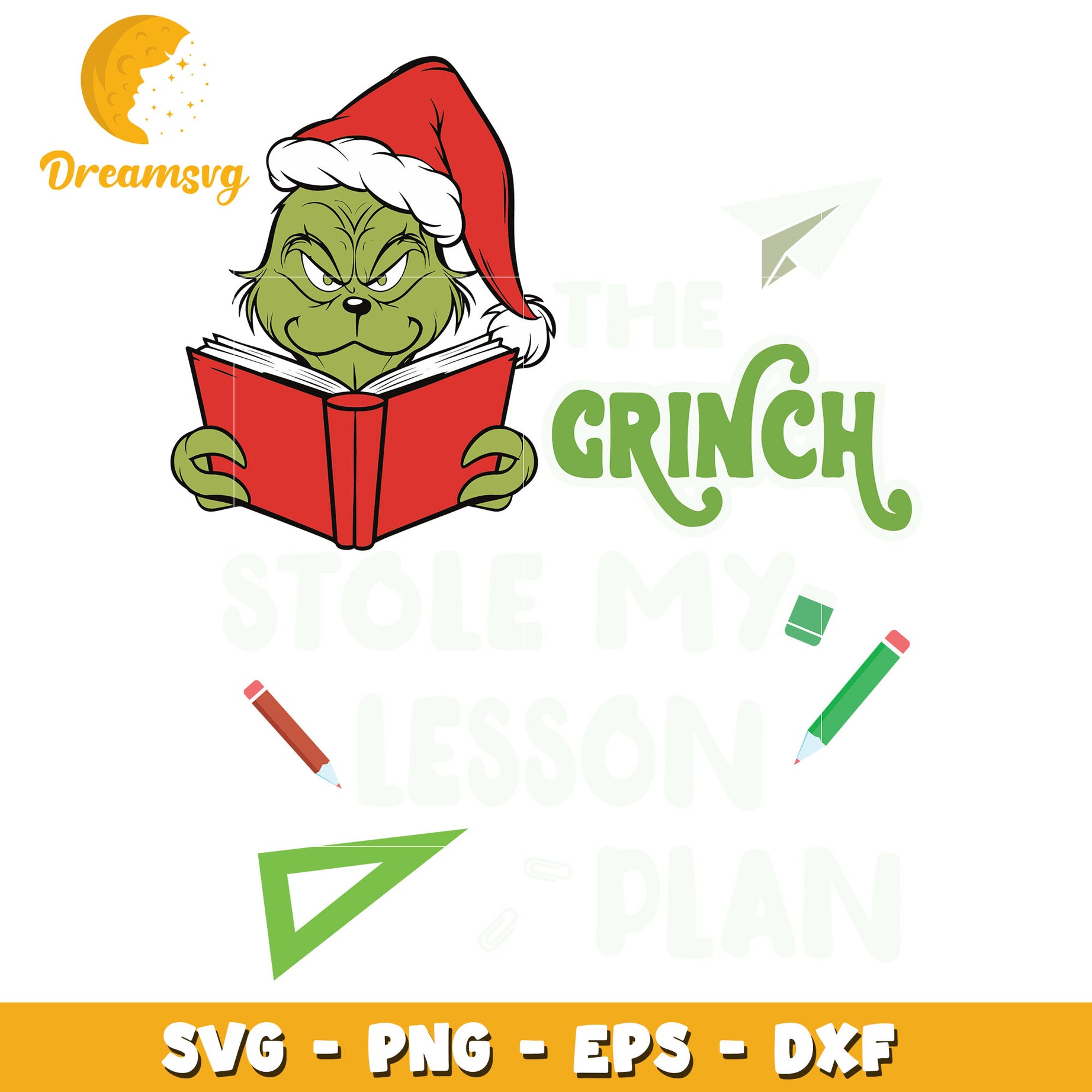 The Grinch stole my lesson plan svg, Grinch santa svg, christmas svg