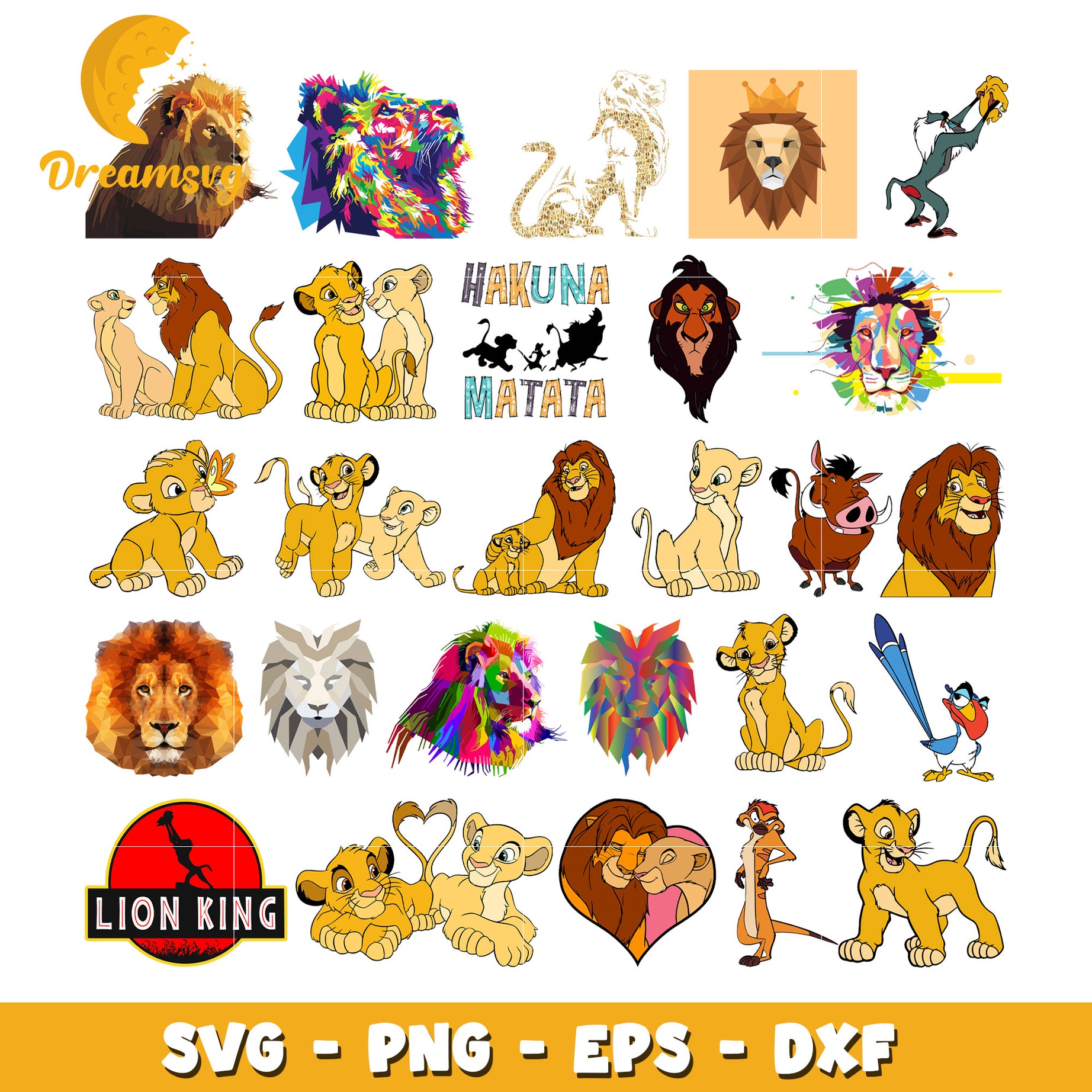 The Lion King characters bundle svg, hakuna x matata svg