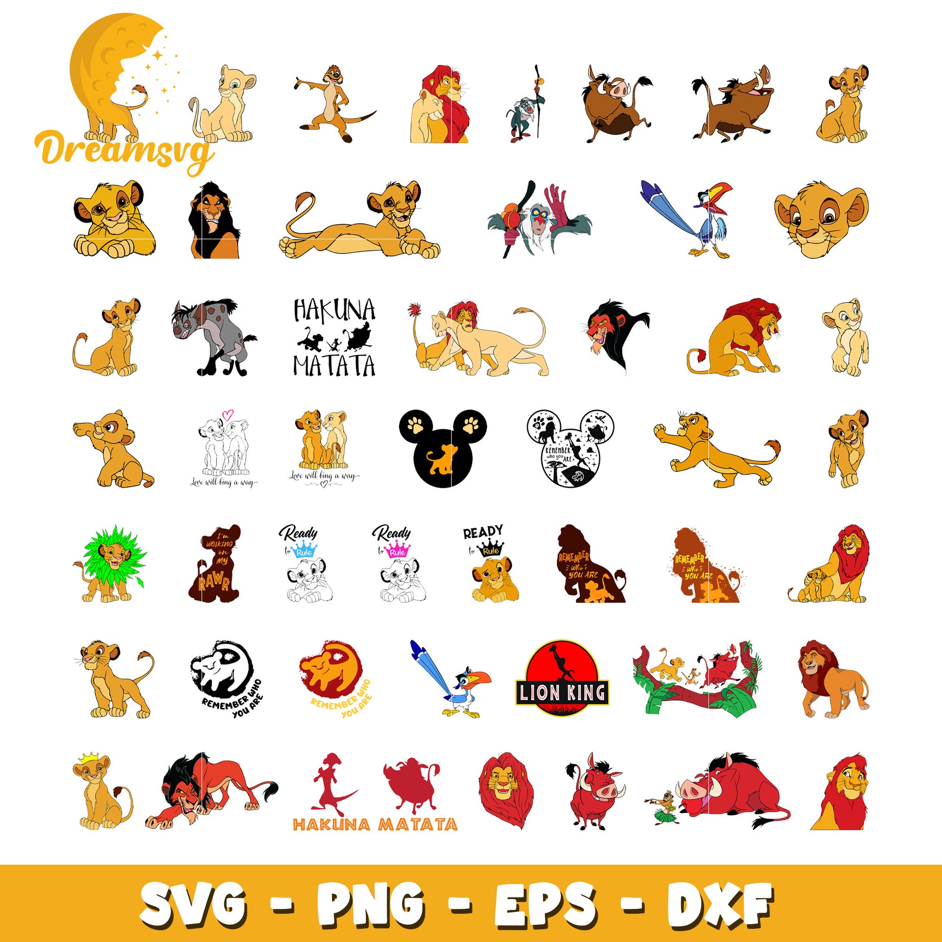 The Lion King characters bundle svg, Disney Lion King svg