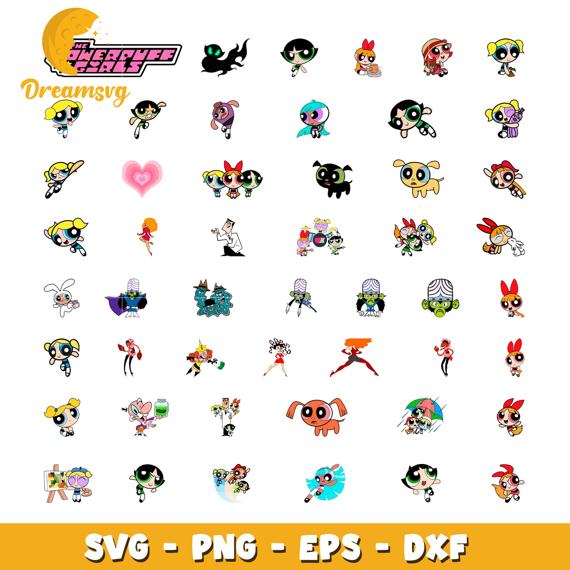 The Powerpuff Girls characters bundle svg, cartoon svg