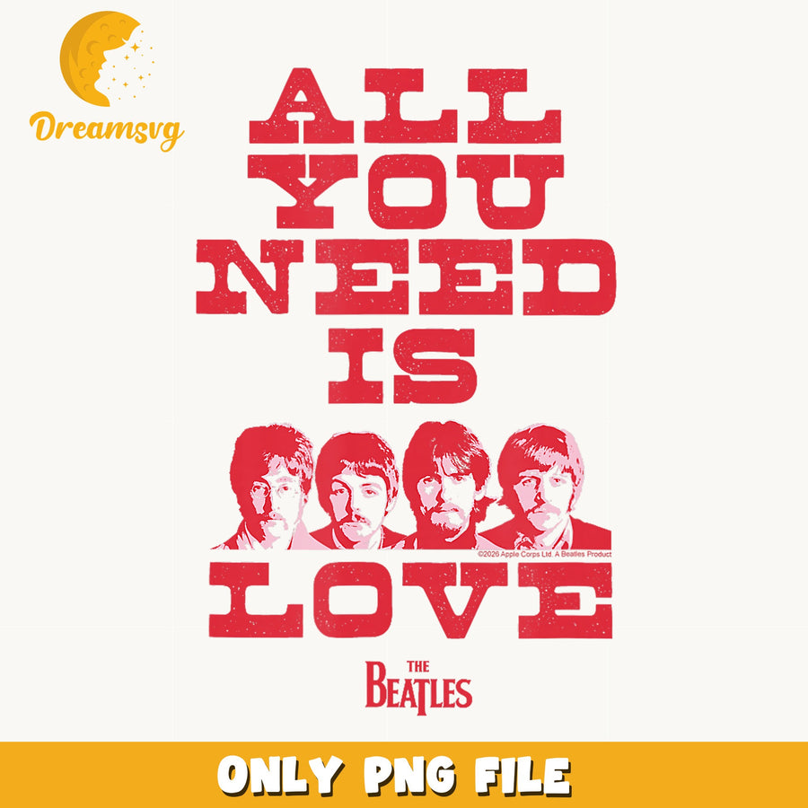 The Beatles All You Need Is Love PNG, Rock Band Quote, Music PNG