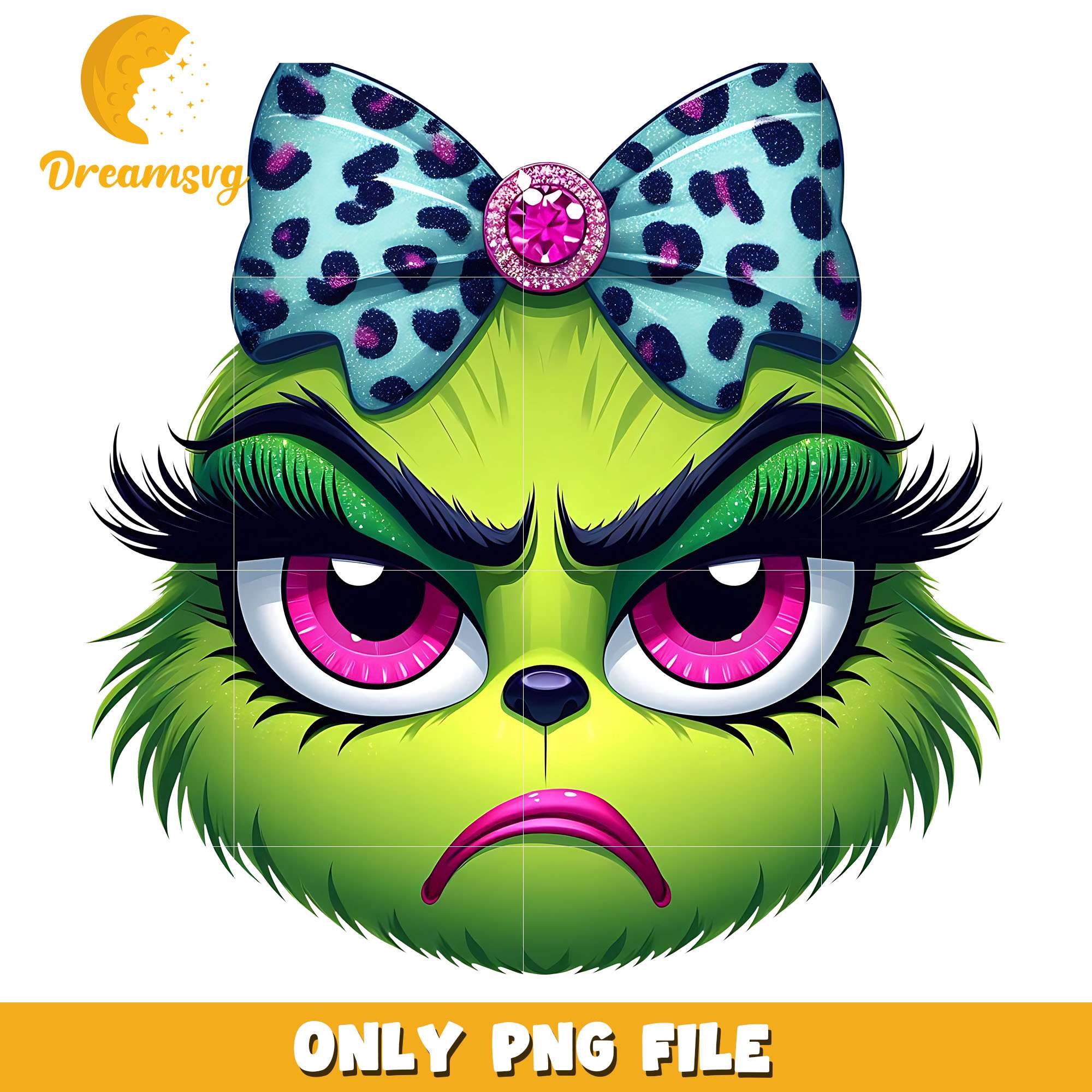 The grinch and blue bow png, grinch png, christmas png