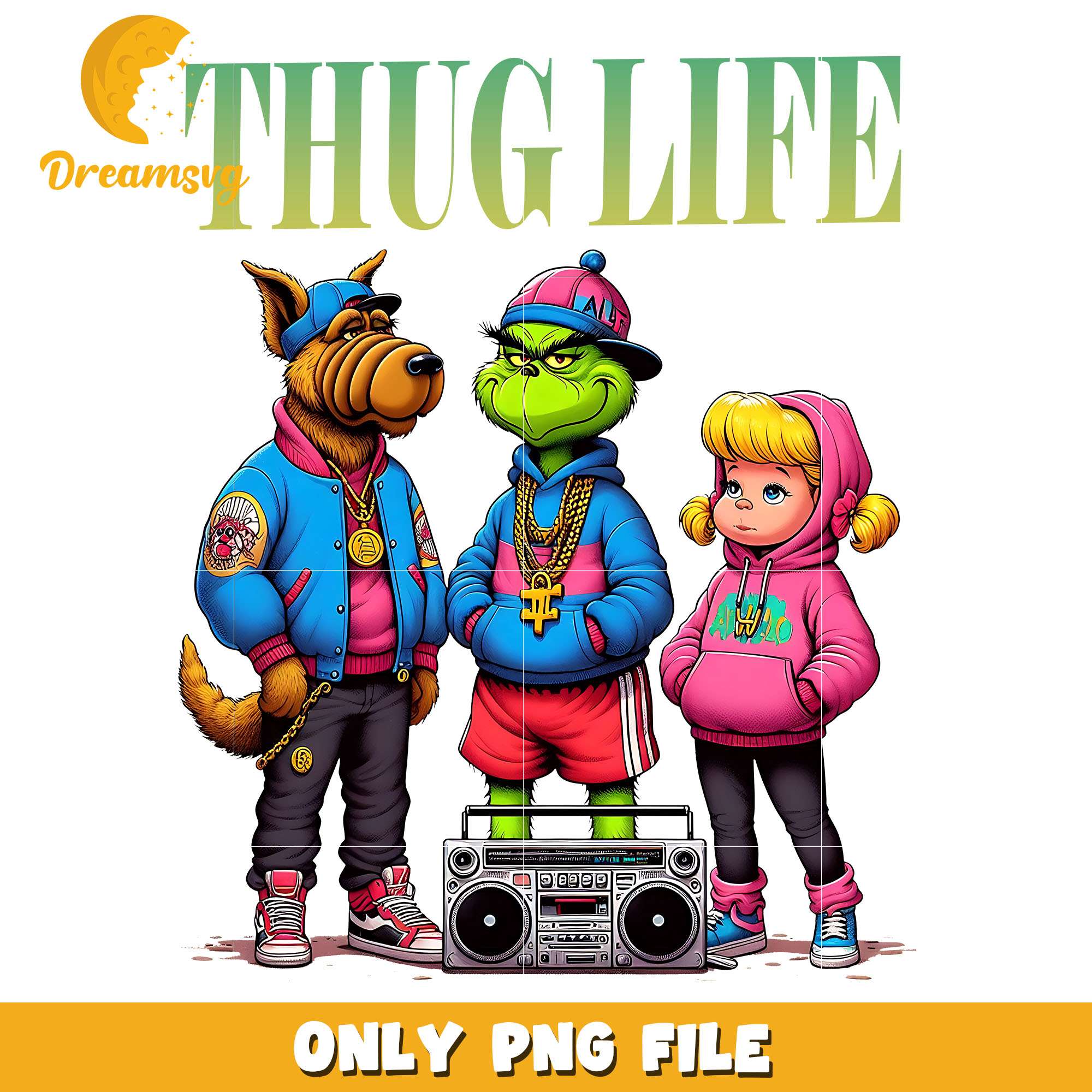 The grinch and friends thug life png, thug life png, christmas png