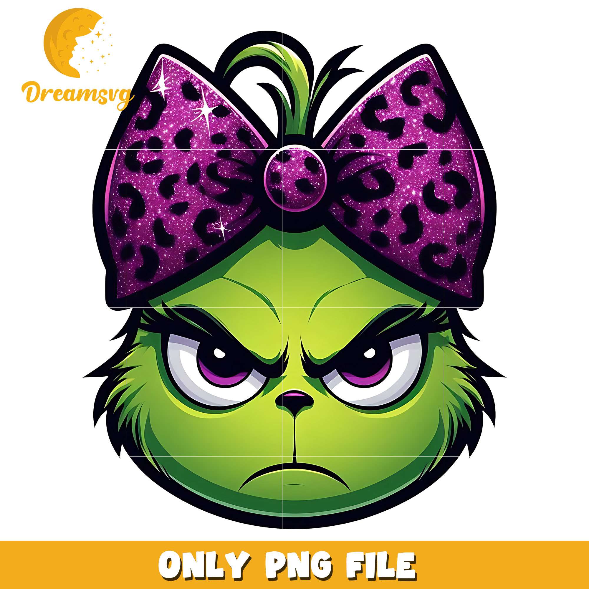 The grinch and purple christmas bow png, grinch png, christmas png