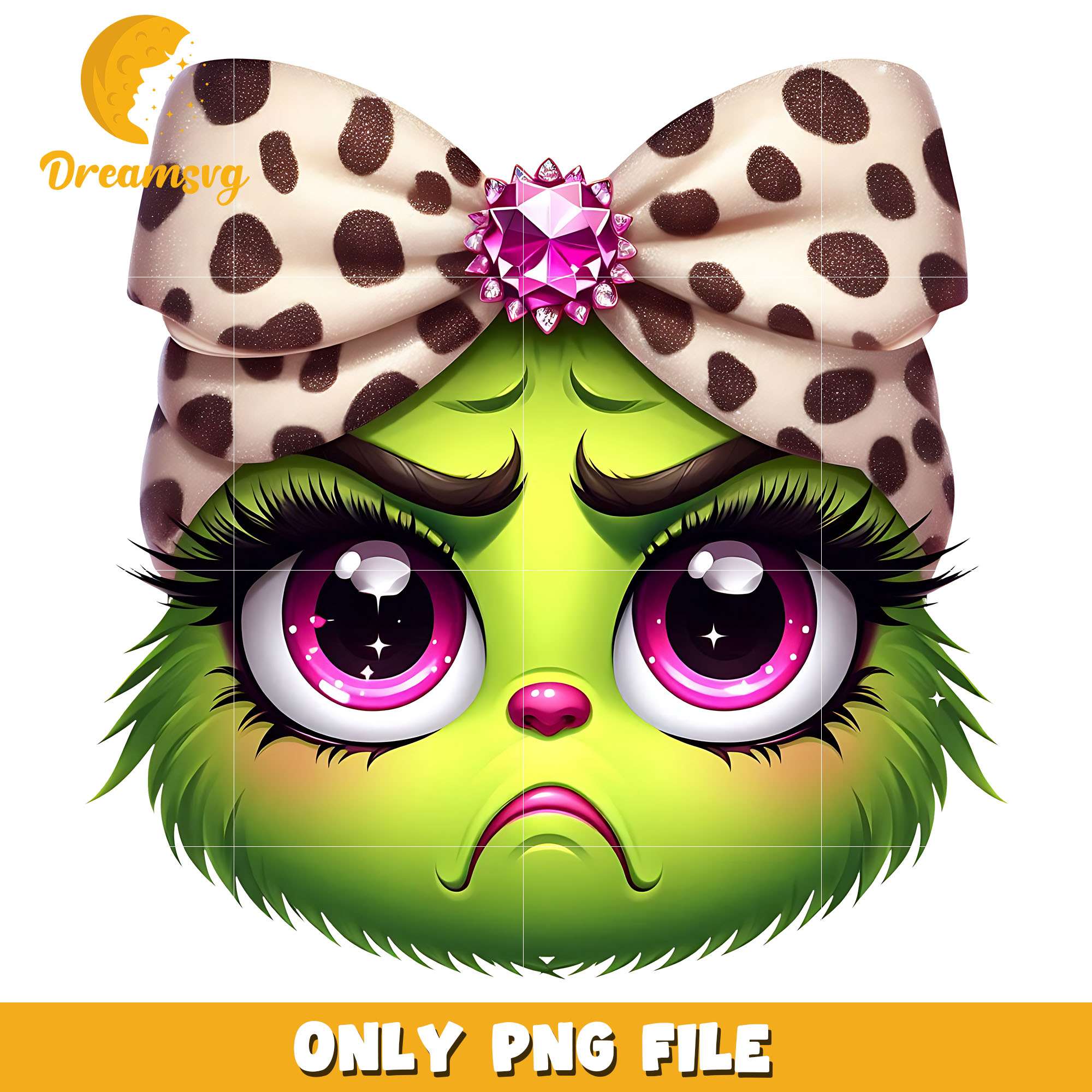 The grinch and white christmas bow png, grinch png, christmas png