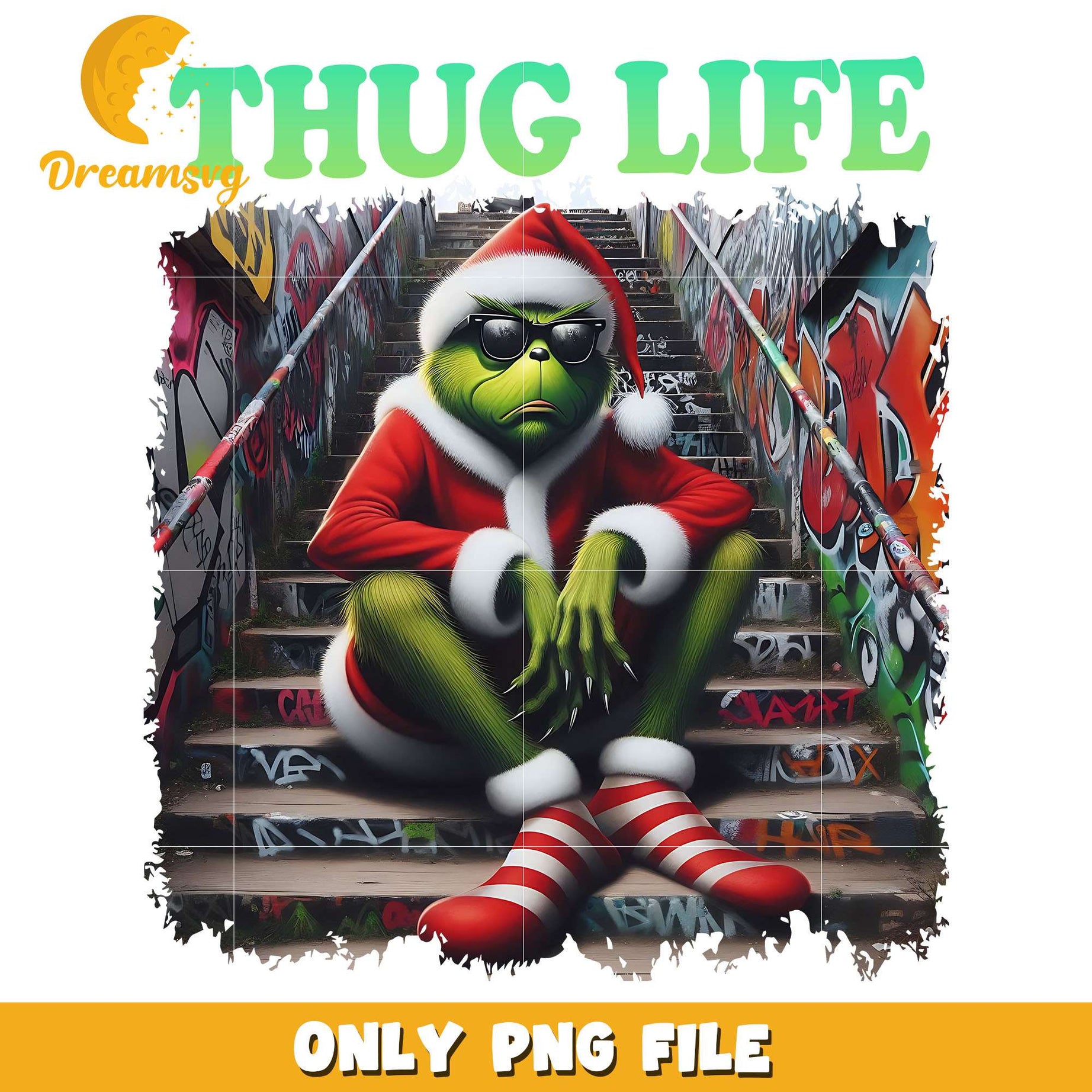 The grinch character santa thug life png, thug life png, christmas png