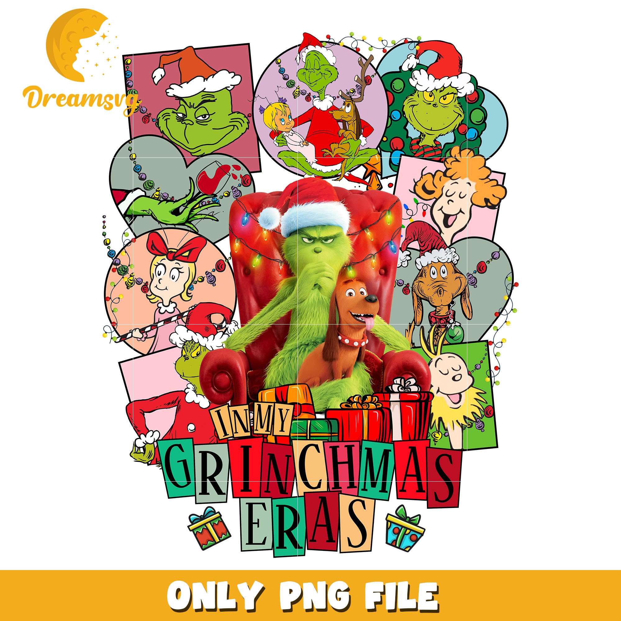 The grinch christmas eras png, dr seuss png, christmas png