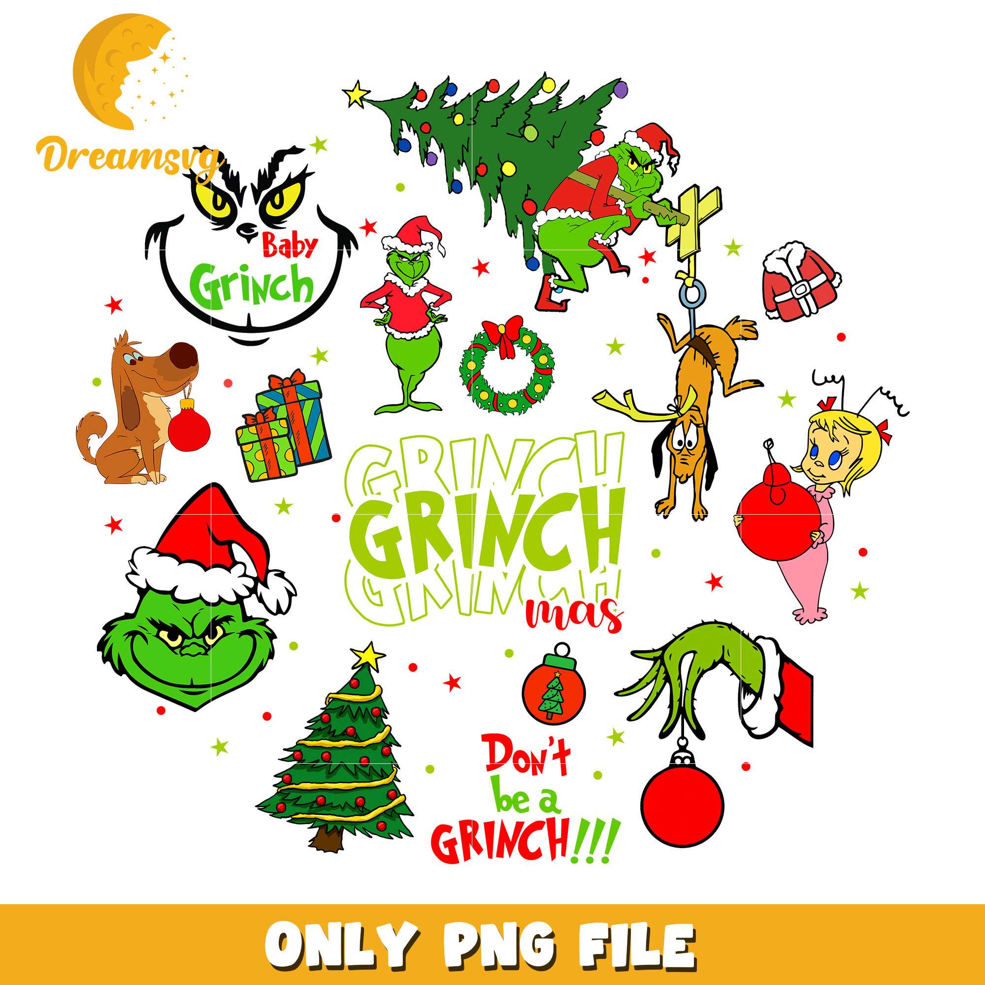 The grinch don't be a grinch png, grinch png, christmas png