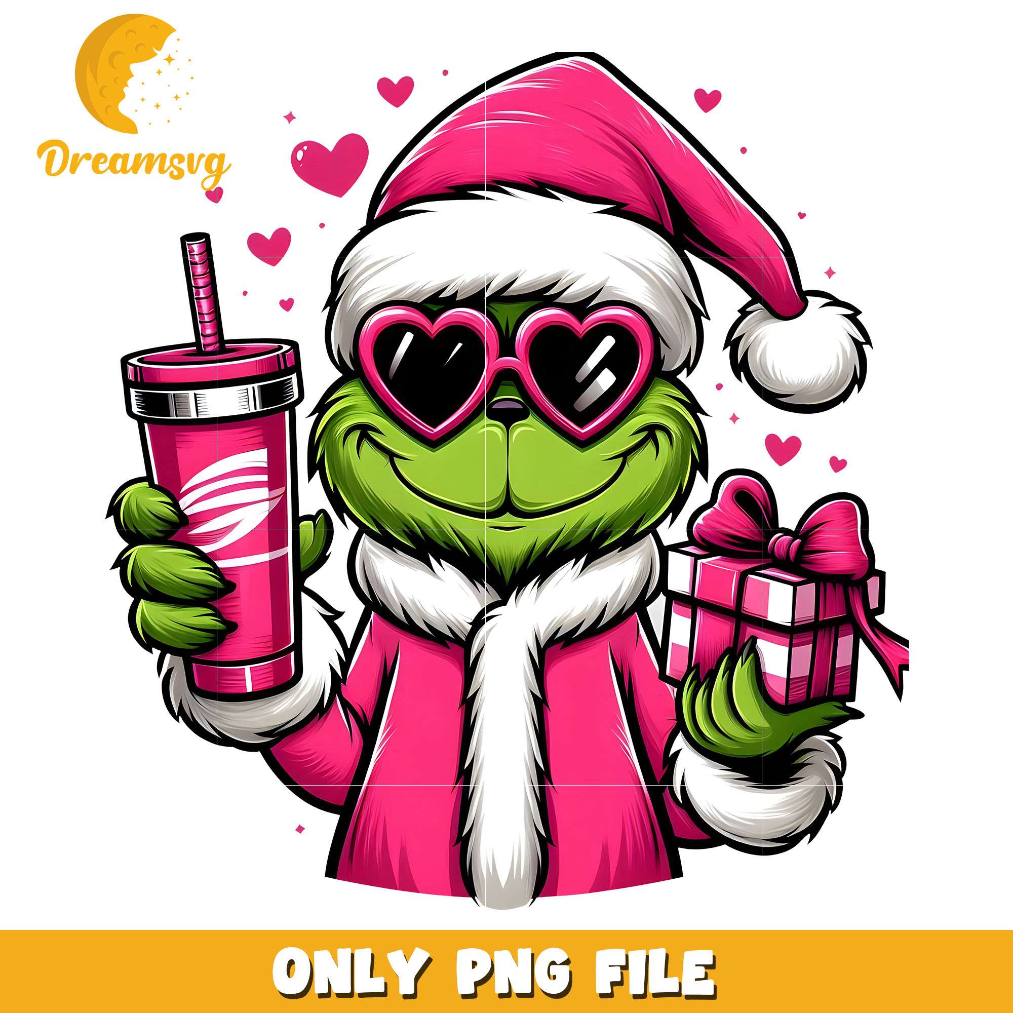 The grinch pink santa png, Santa claus png, christmas png