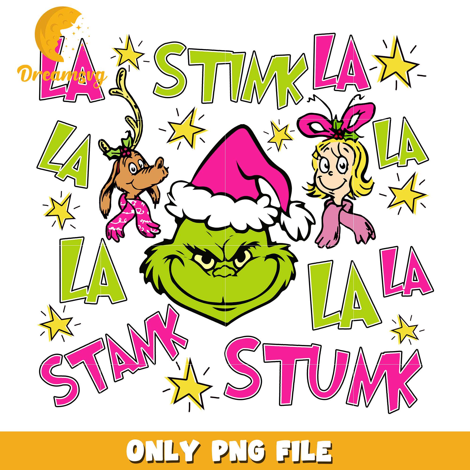 The grinch stink stank stunk la la la la png, grinch png, christmas png