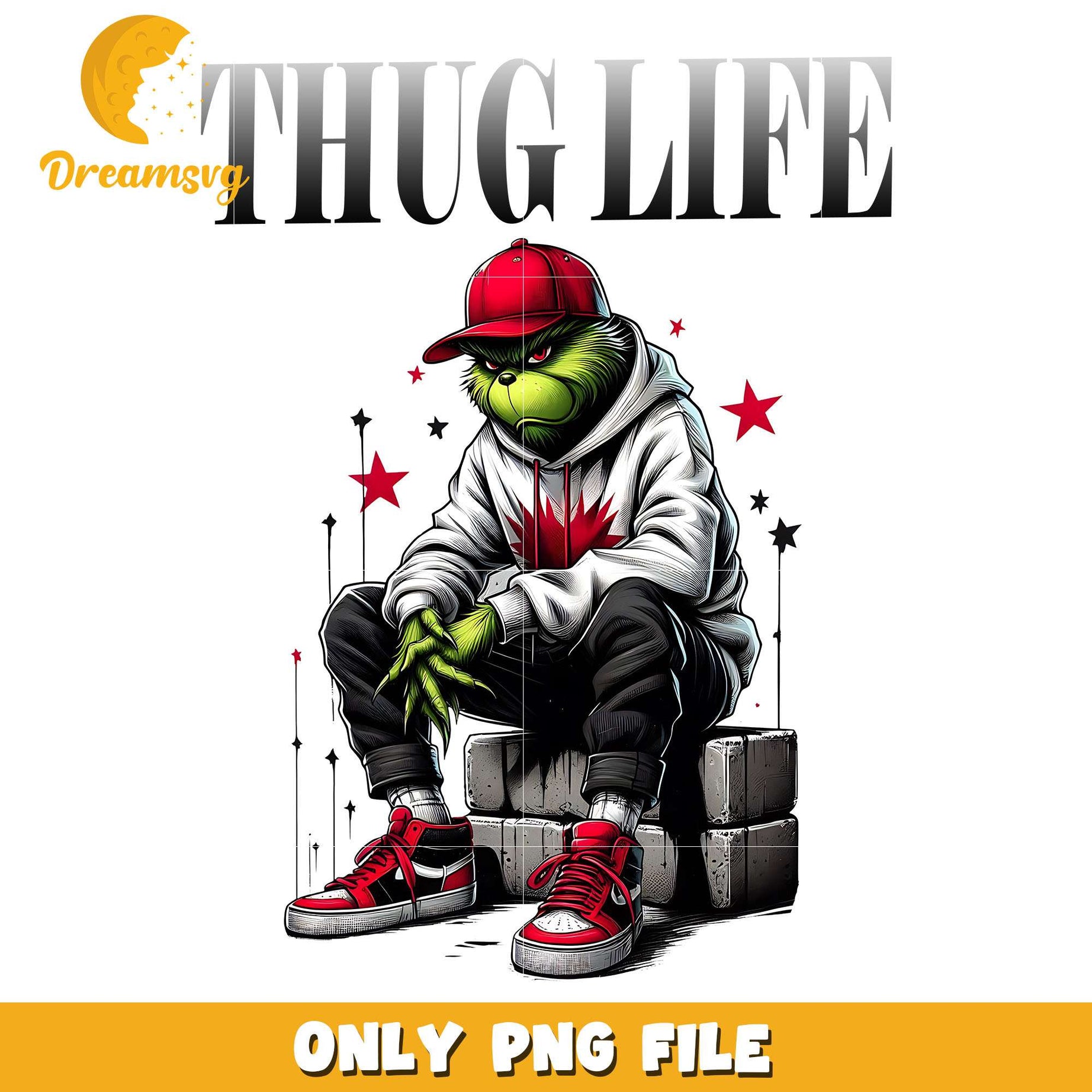 The grinch street wear thug life png, thug life png, christmas png
