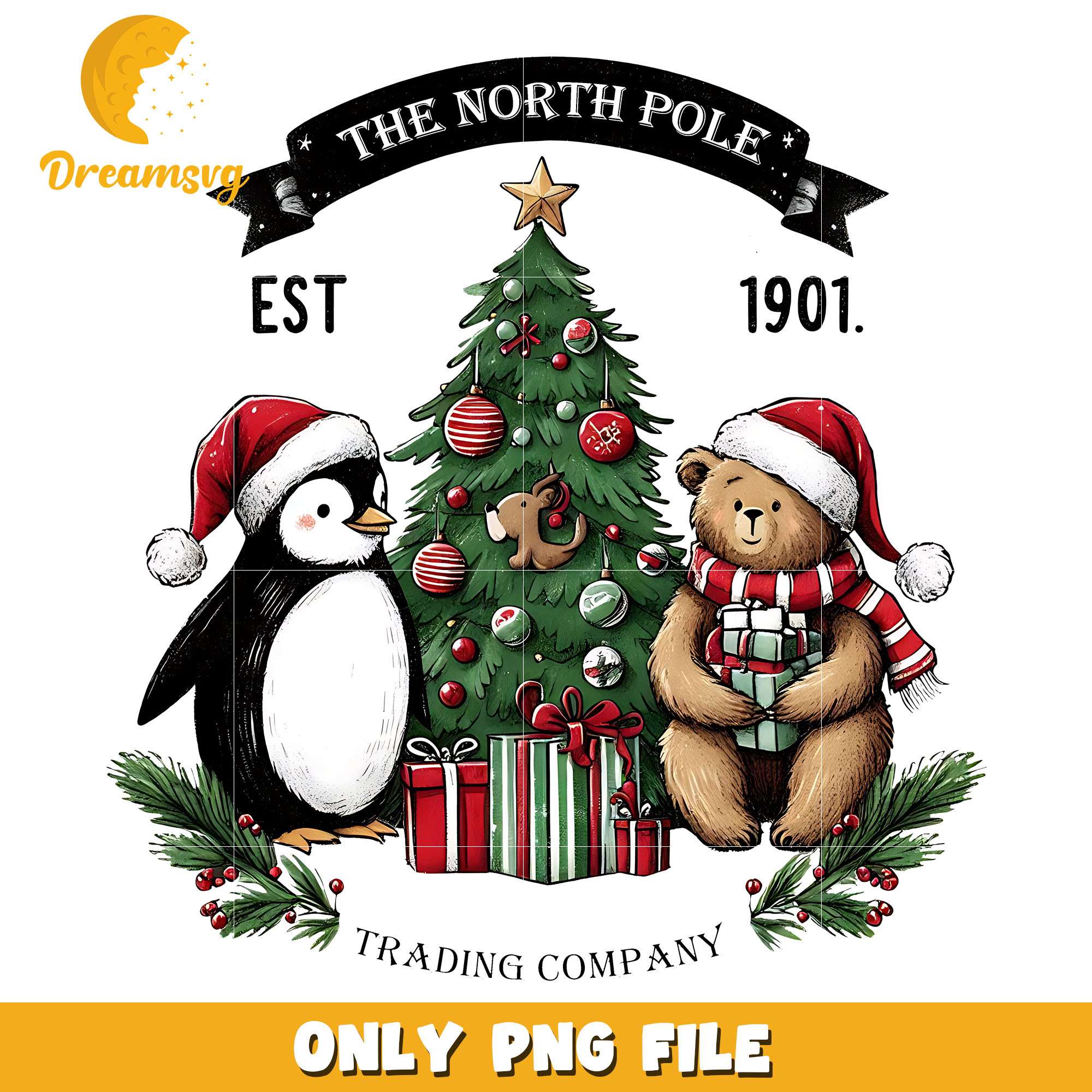 The north pole est 1901 christmas png, christmas png, christmas png