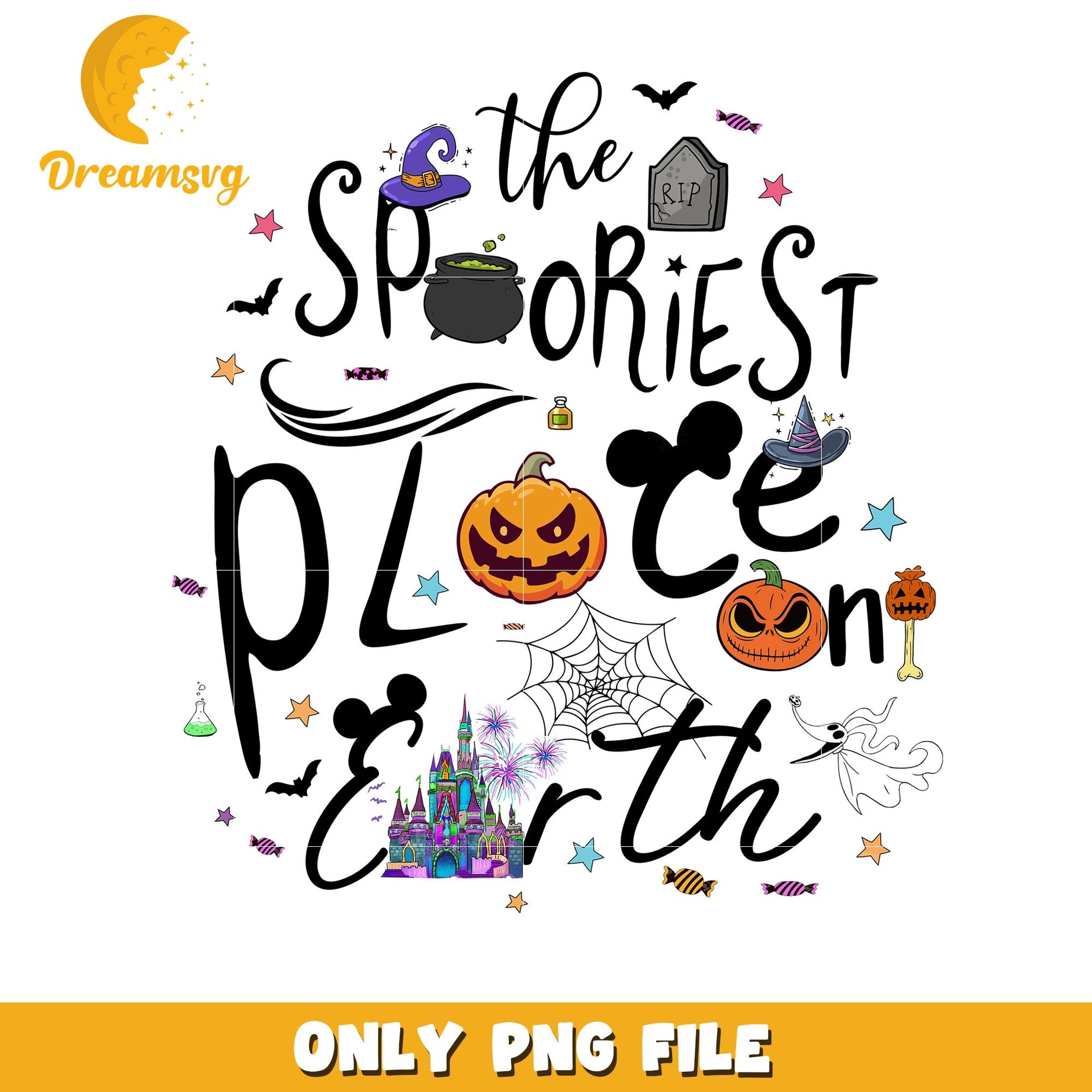 The spooriest place on earth png, Disney world halloween vibes png