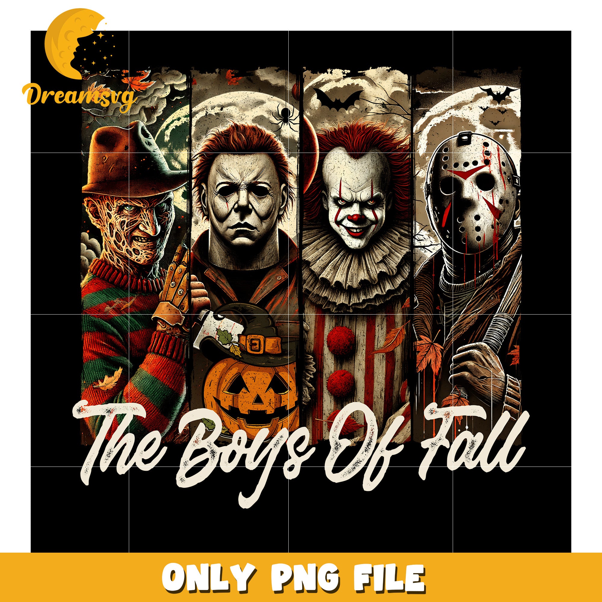 The boys of fall design png, halloween png, halloween season png