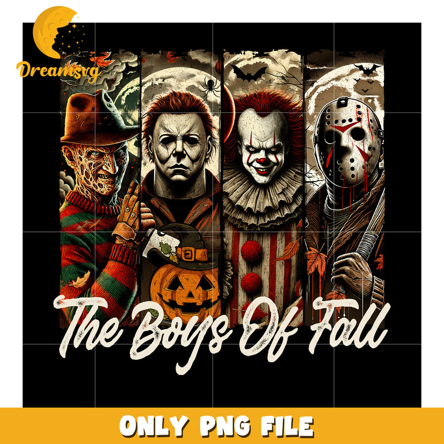 The boys of fall design png, halloween png, halloween season png