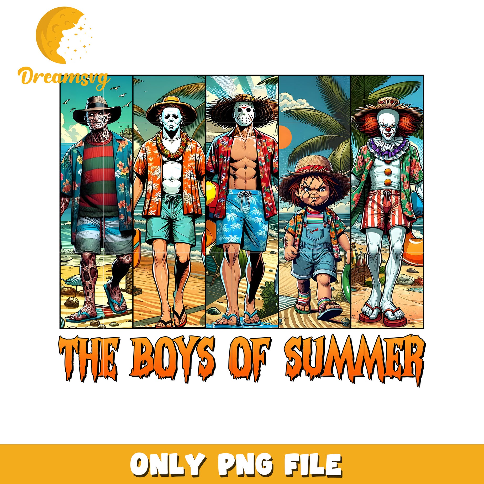 The boys of summer png, summer time vibes png, killer horror png