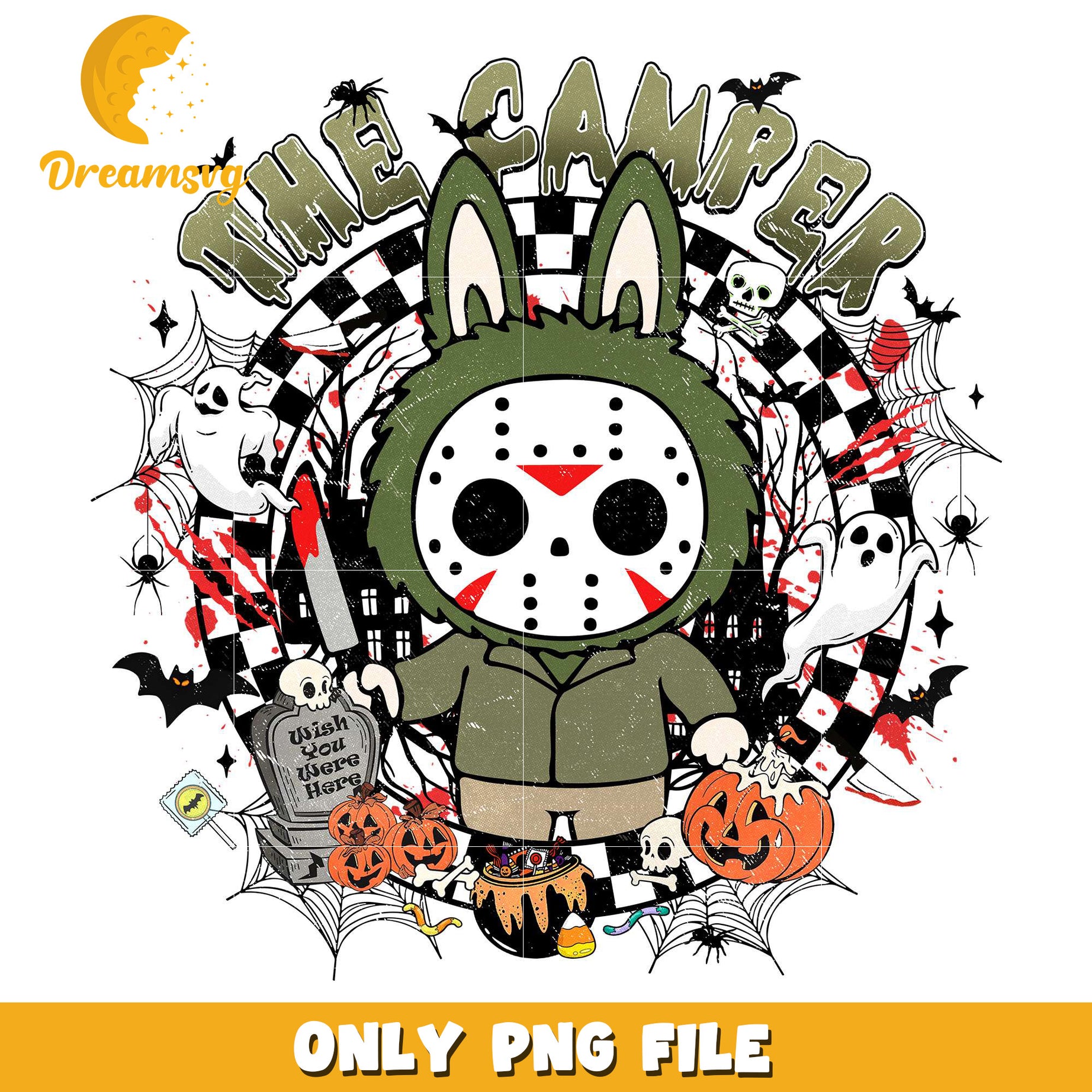 The camper labubu png, happy halloween​​​ png, halloween toys​ png