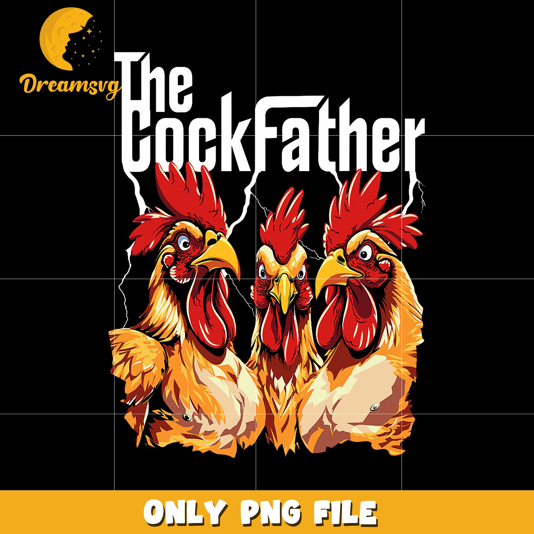 The cockfather png,  rooster dad png, farm dad png