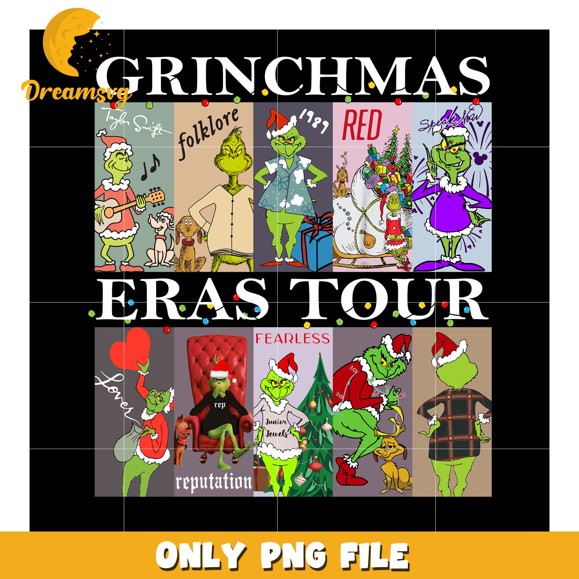 The eras tour png, christmas cookies png, grinch cartoon​ png