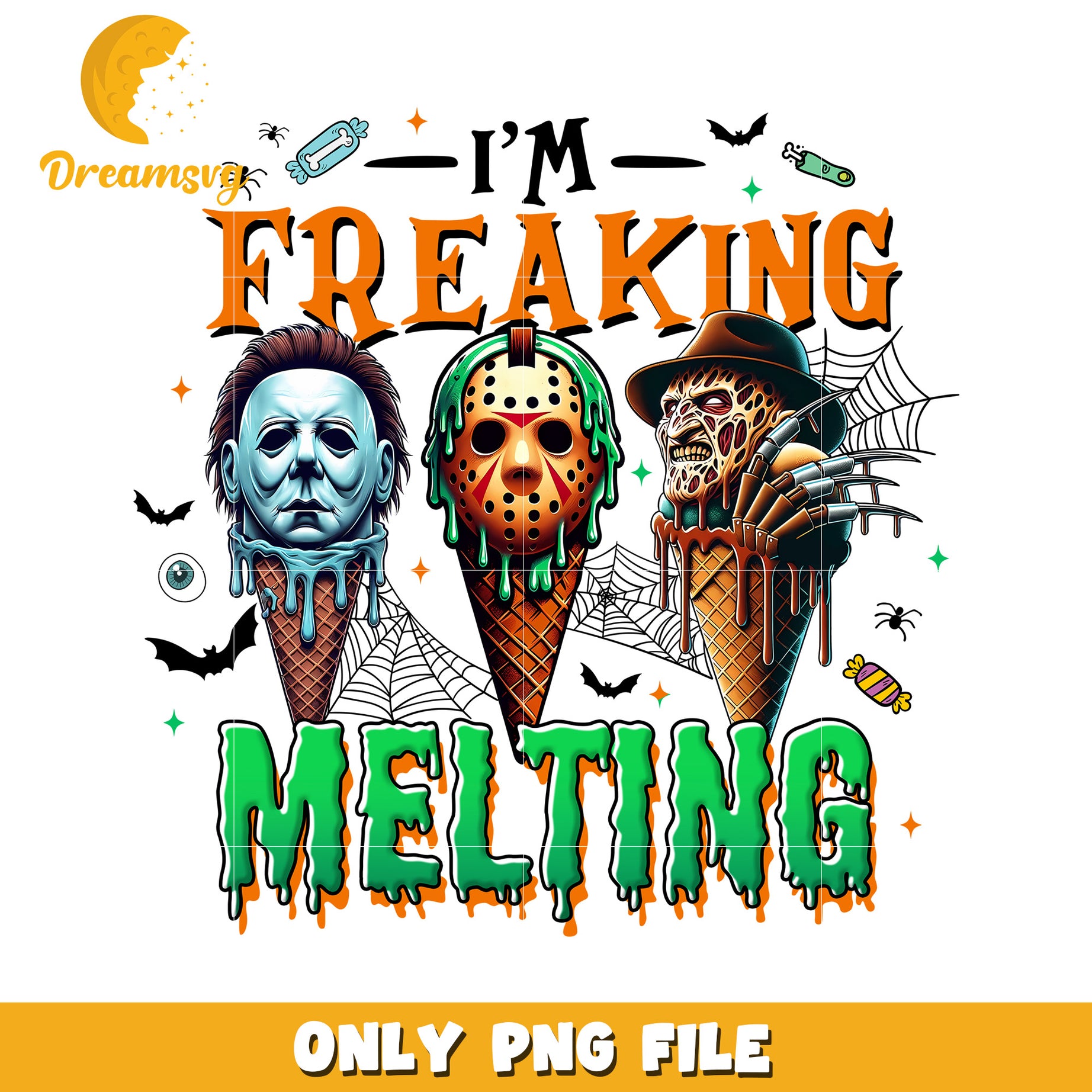 The freaking melting png, summer time vibes png, killer horror png