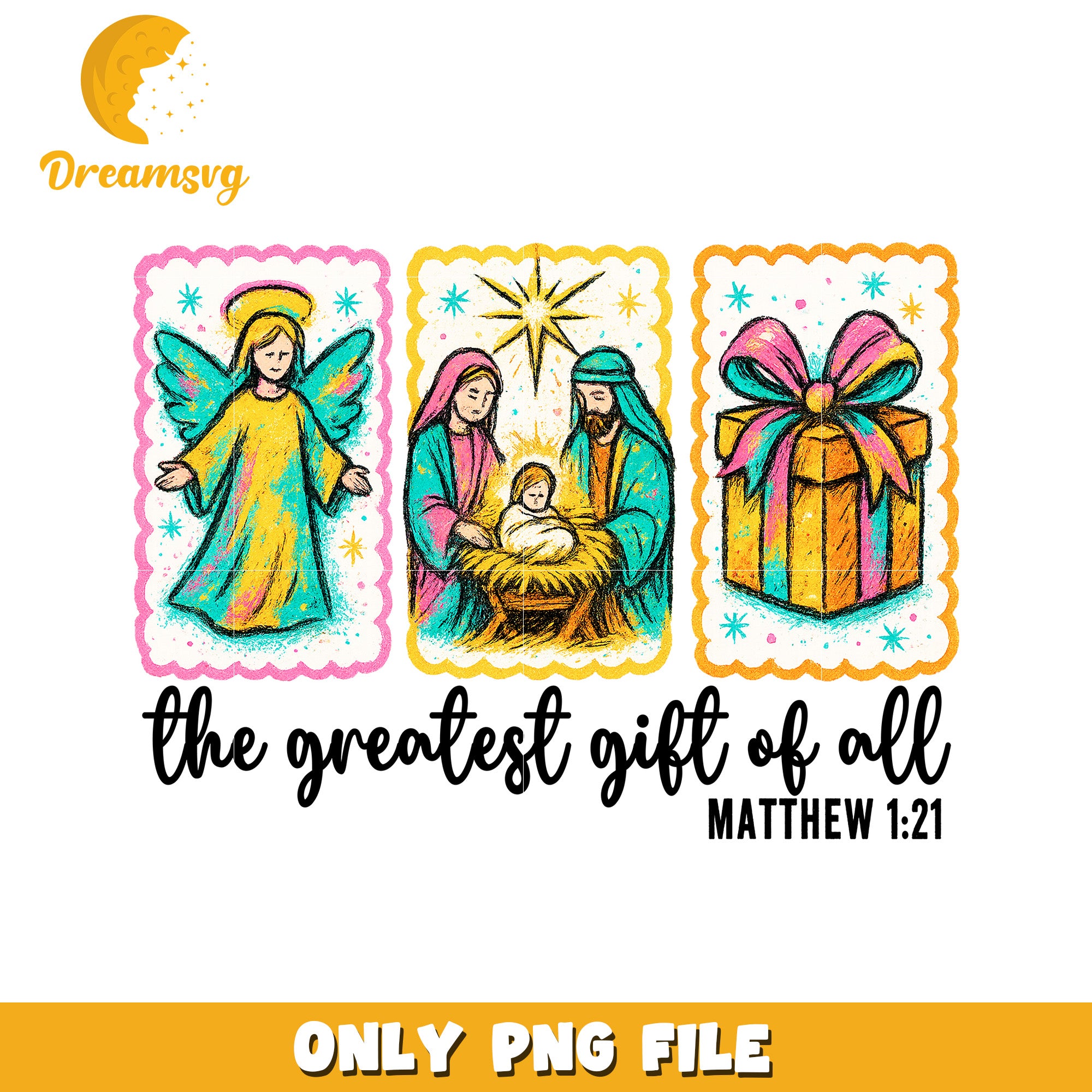 The greatest gift of all design png, christmas png, christmas tree png