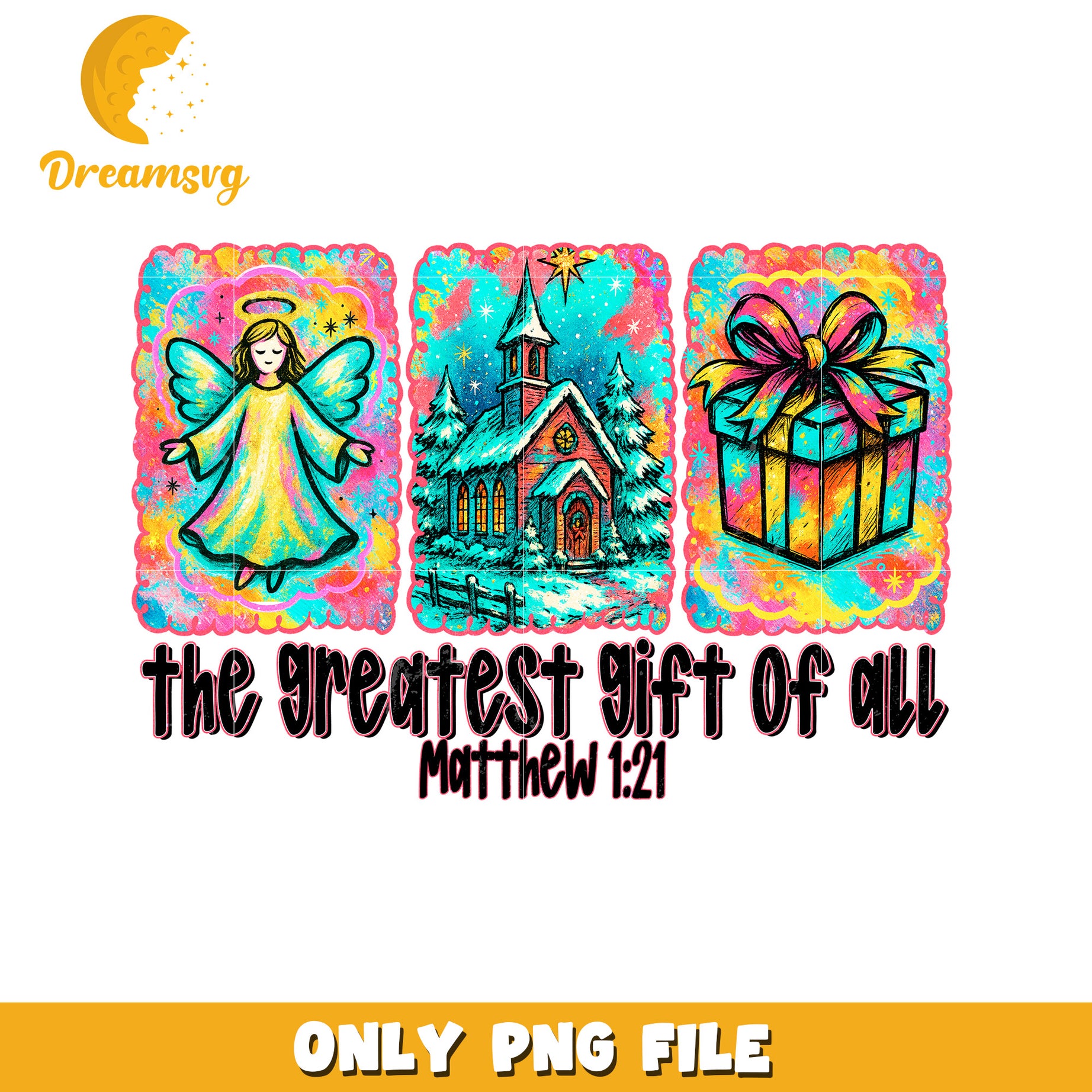 The greatest gift of all png, christmas png, christmas tree png