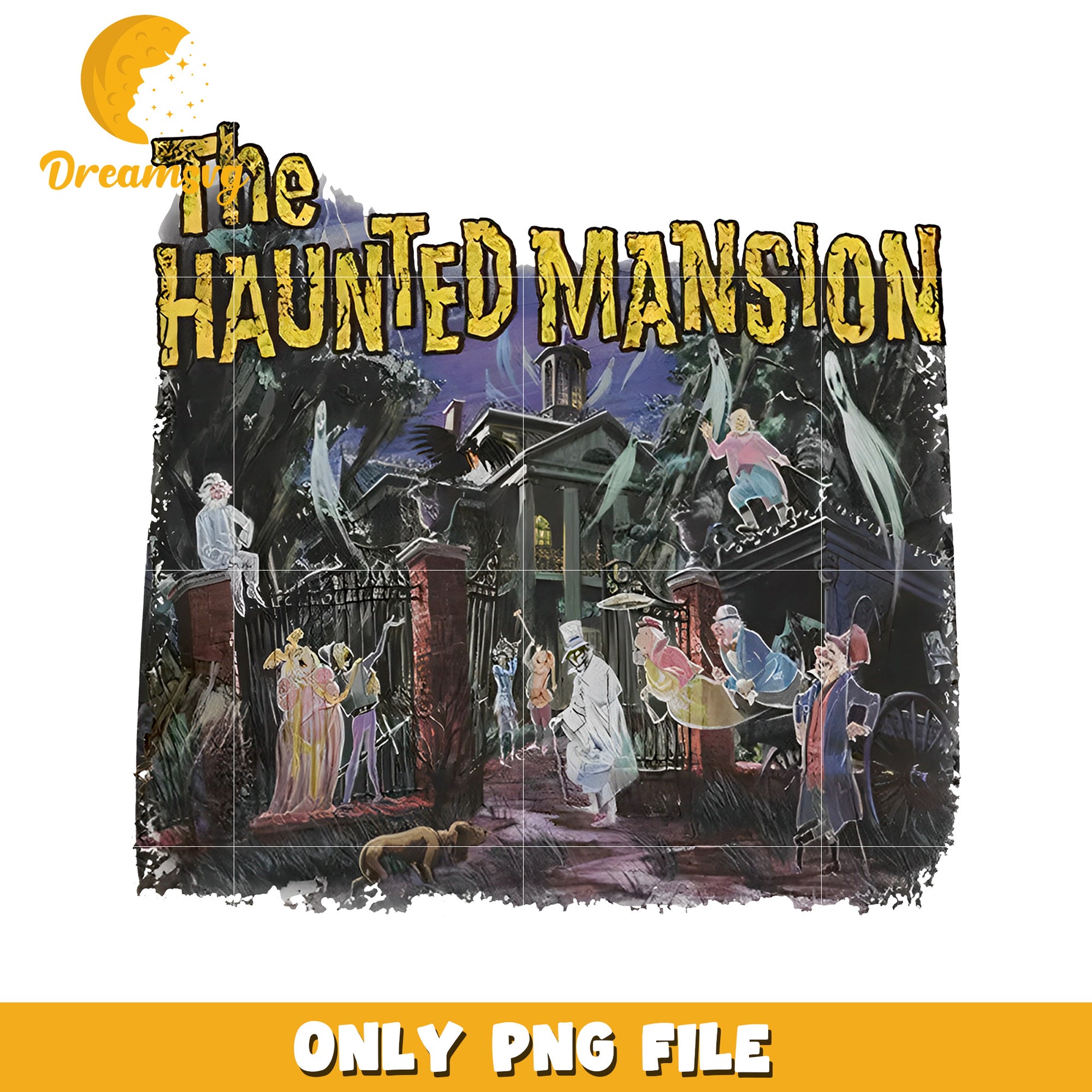 The haunted mansion png, spooky disney house png, ghostly manor design png