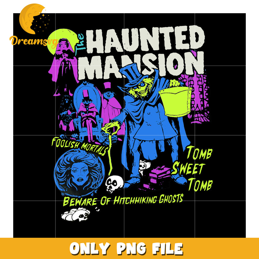 The haunted mansion png, spooky disney house png, ghostly manor png