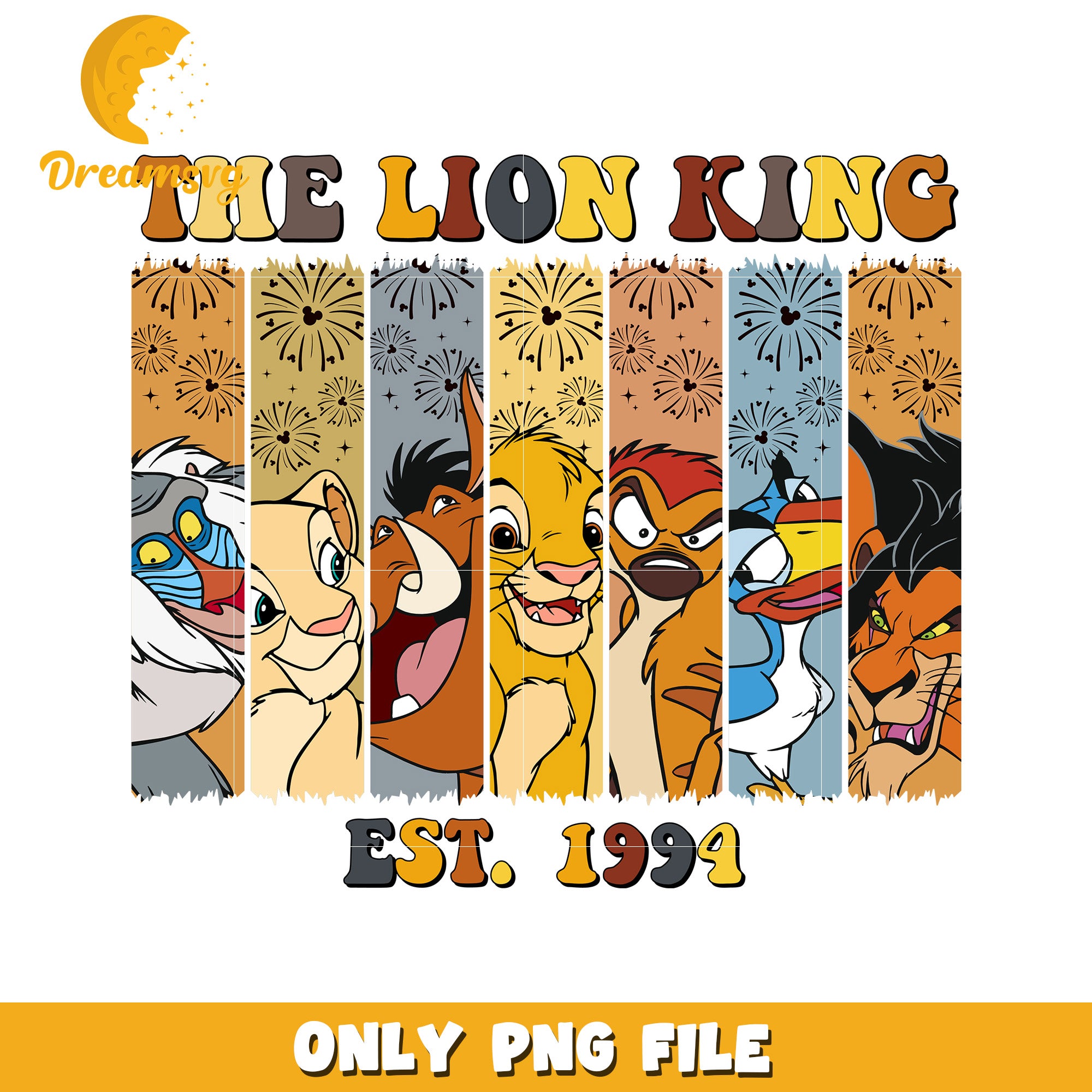 The lion king est 1994 png, lion king vintage png, simba png