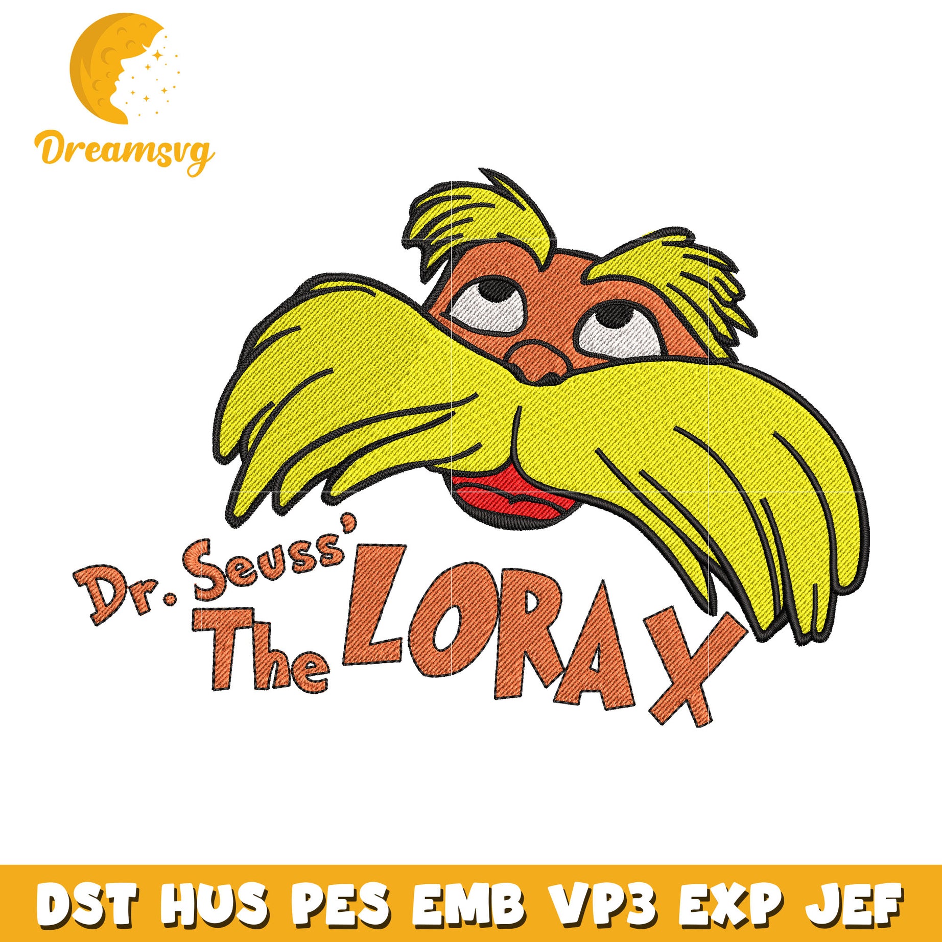 The Lorax embroidery design 