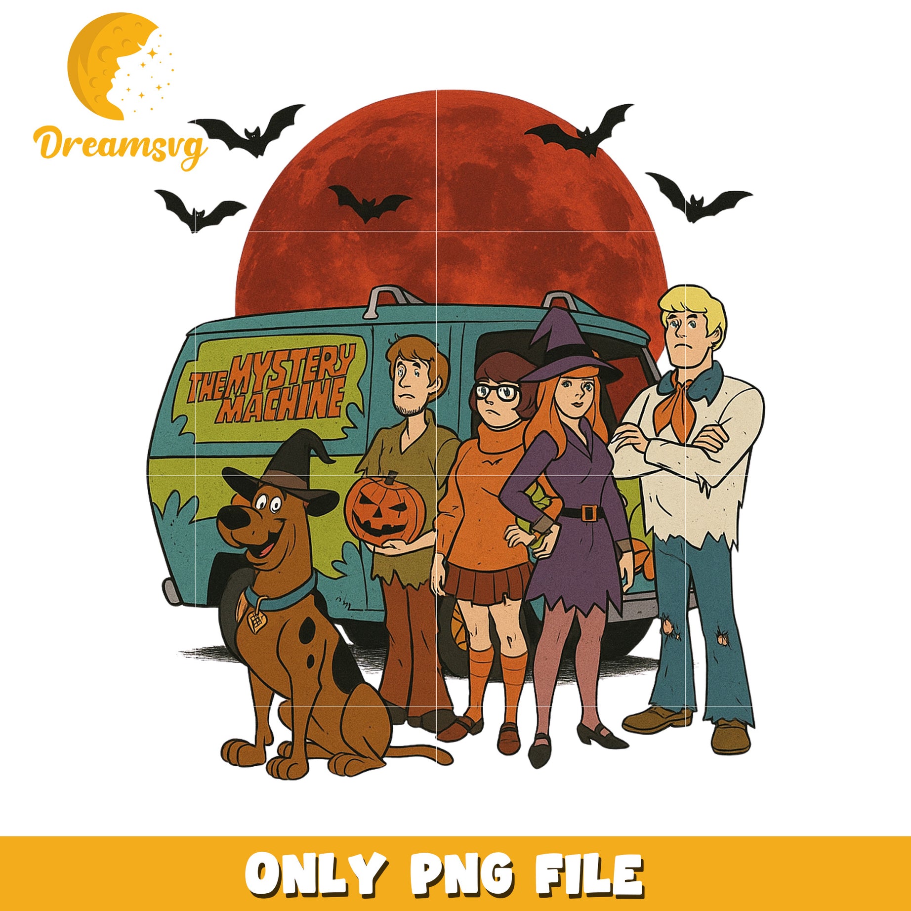 The miystery machine png, scary scooby doo png, halloween scooby doo png