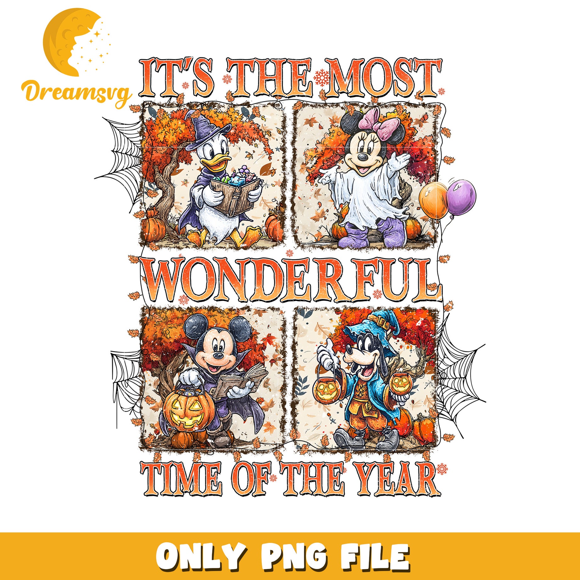 The most wonderfull time of the year design png, halloween cartoons png, spirit halloween png