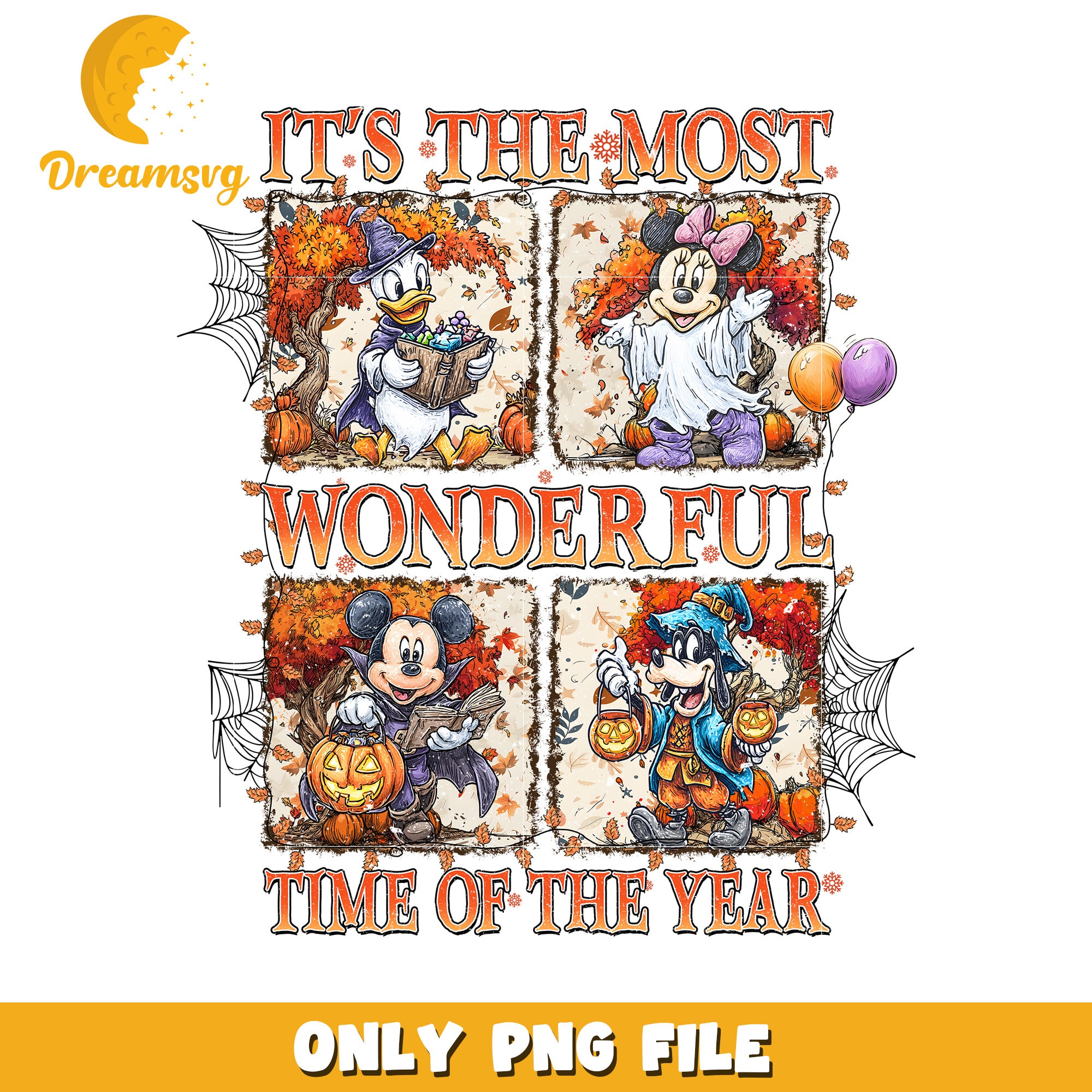 The most wonderfull time of the year design png, halloween cartoons png, spirit halloween png