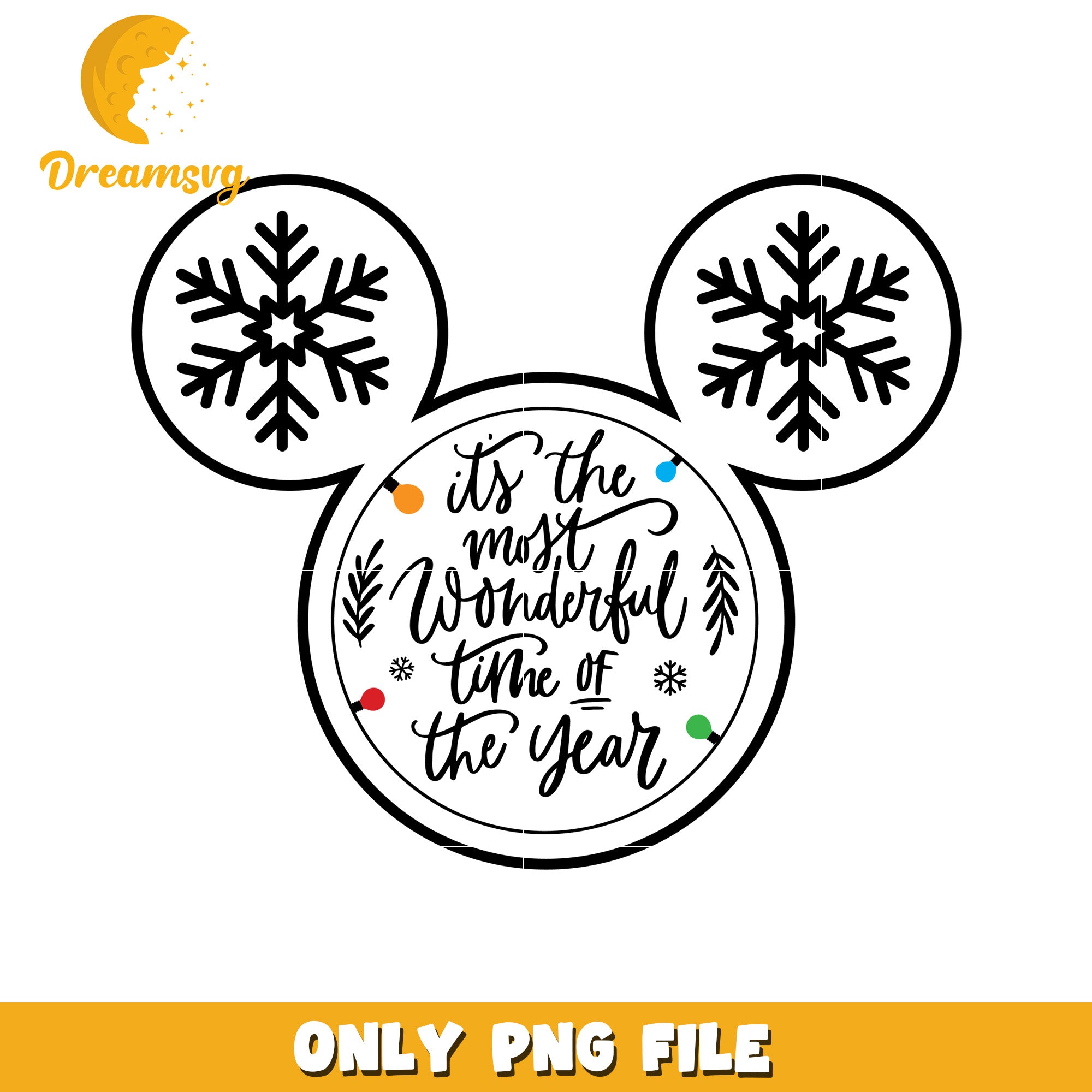 The most wonderful time png, merry disney png, holiday magic png