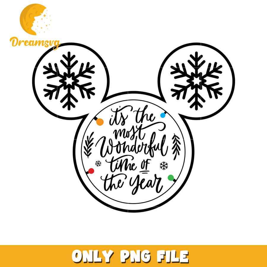 The most wonderful time png, merry disney png, holiday magic png