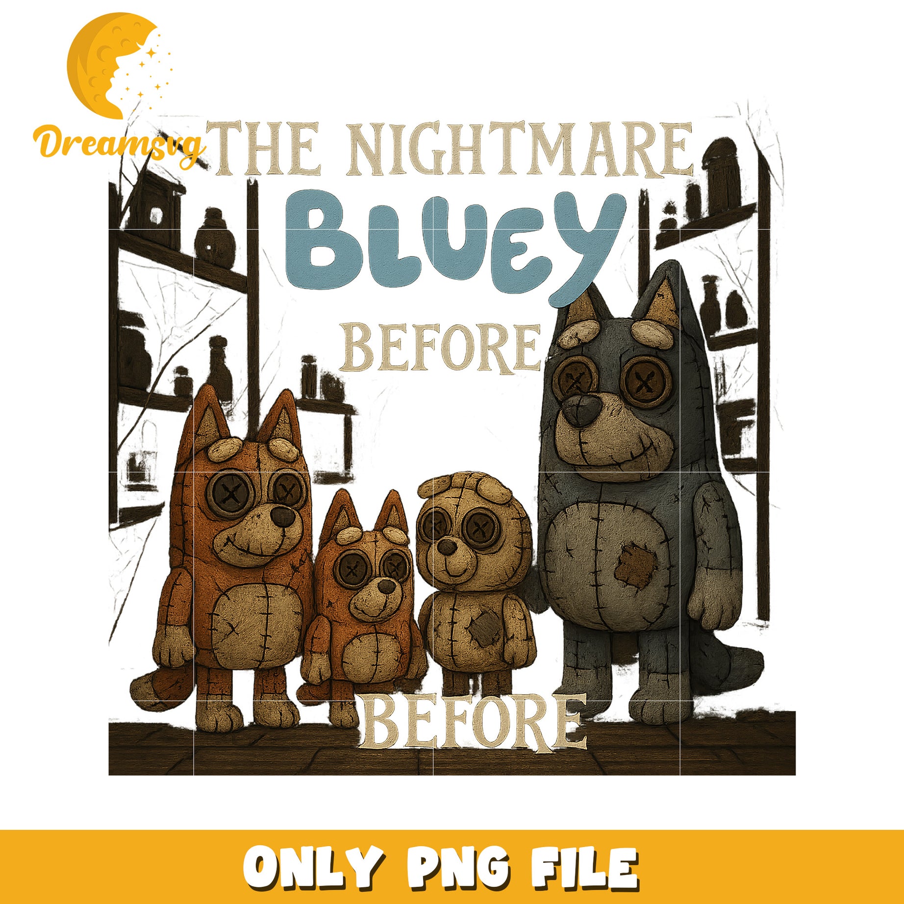 The nightmare before bluey png, bluey halloween png, trick or treat png