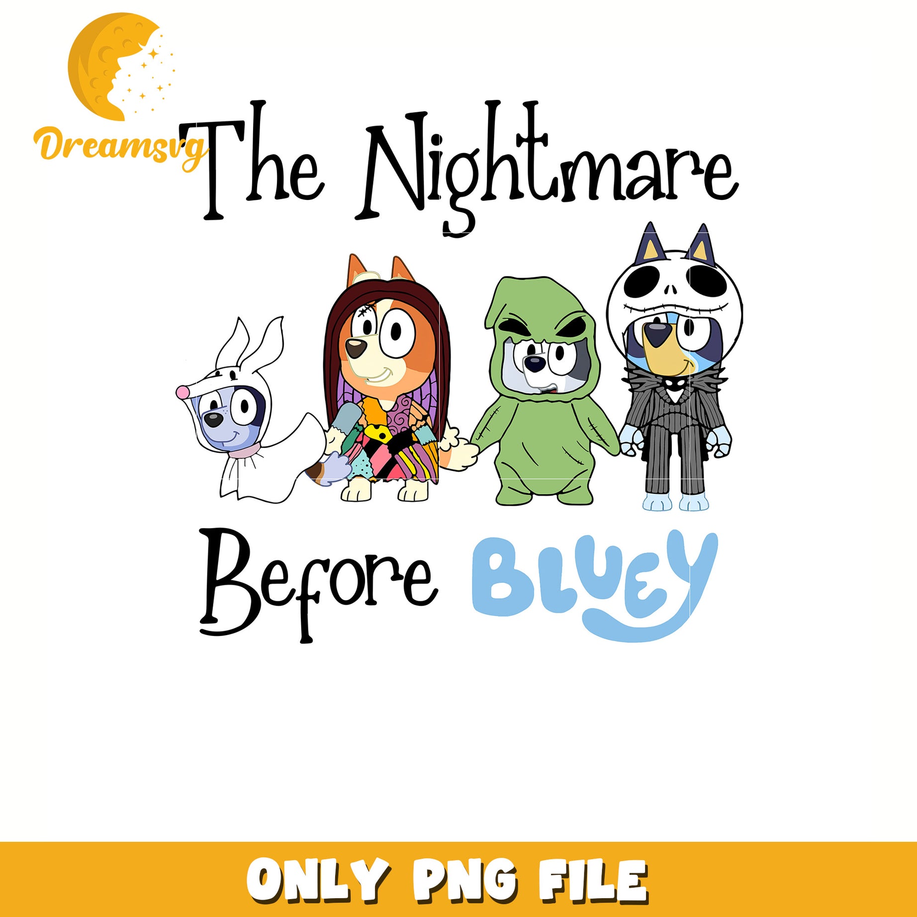 The nightmare before bluey png, halloween png, trick or treat png