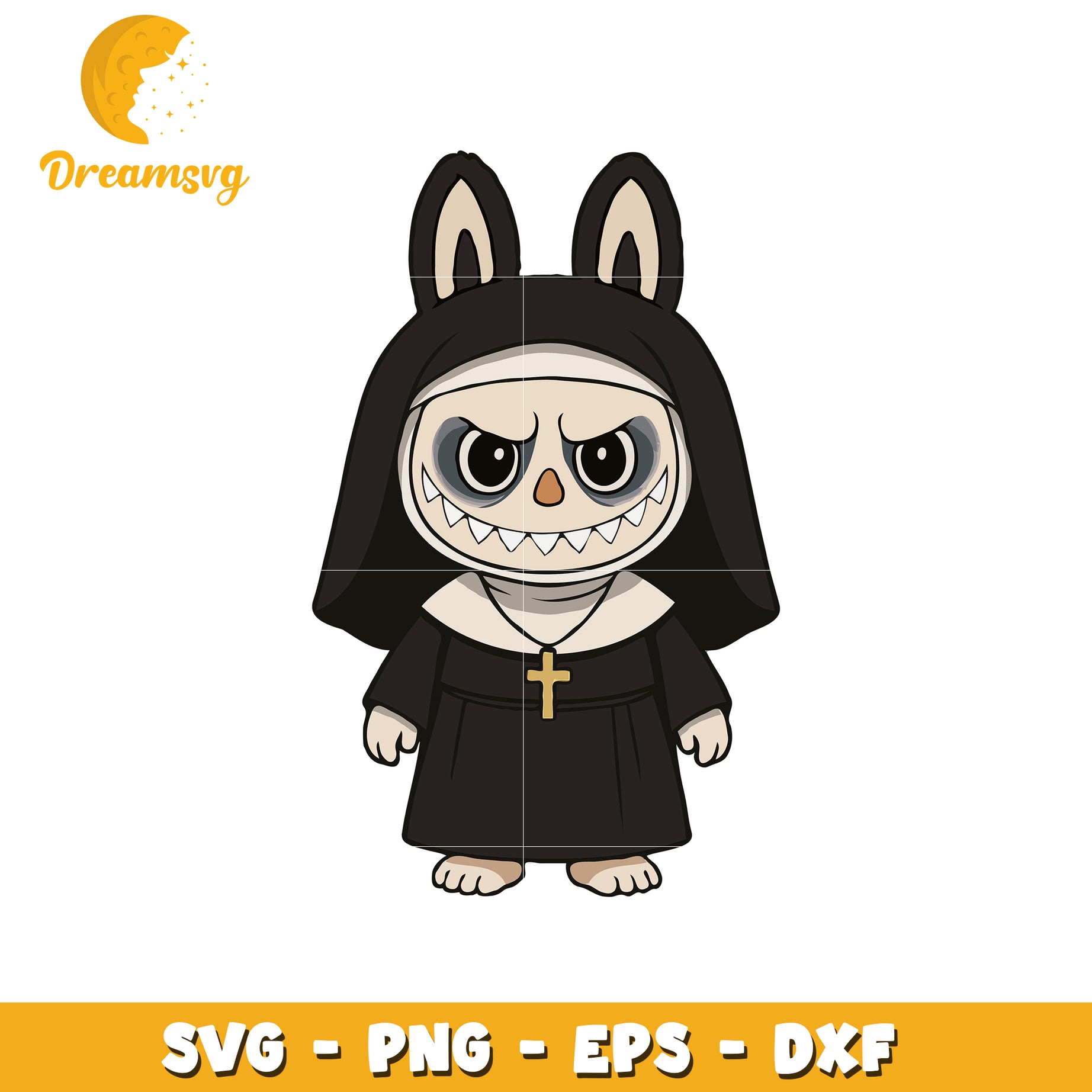 The nun labubu svg, labubu characters svg, labubu outfits svg