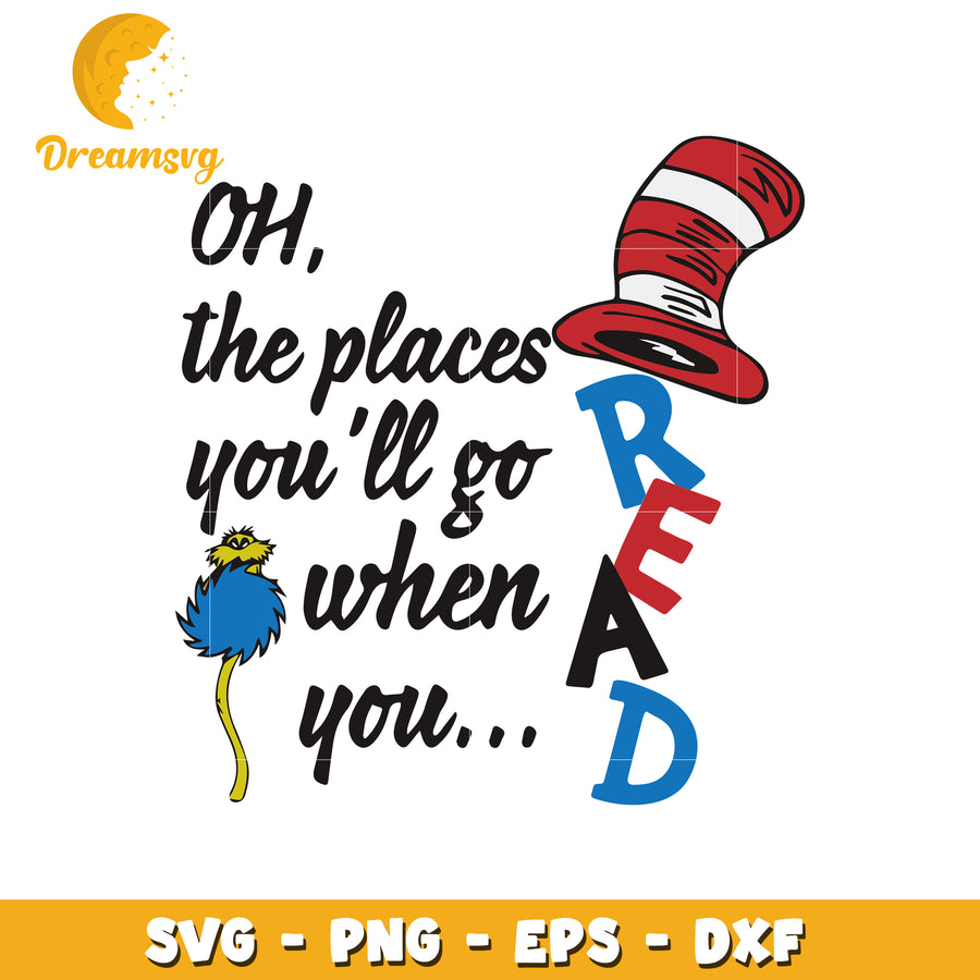 The place you'll go when you read svg, the hat svg, read svg