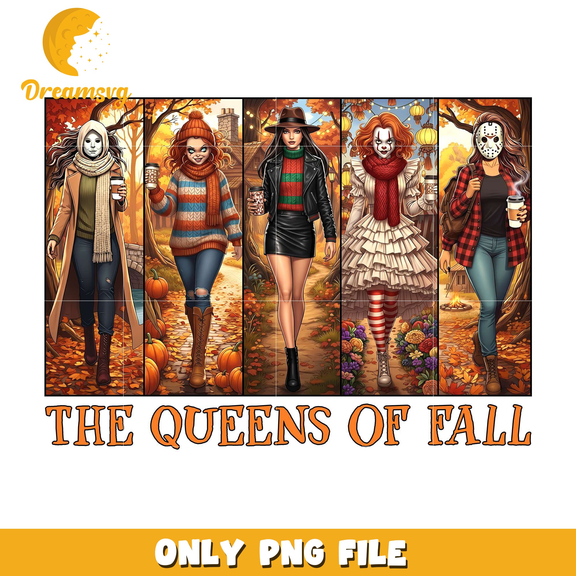 The queens of fall png, halloween eve​​ png, halloween ends​ png