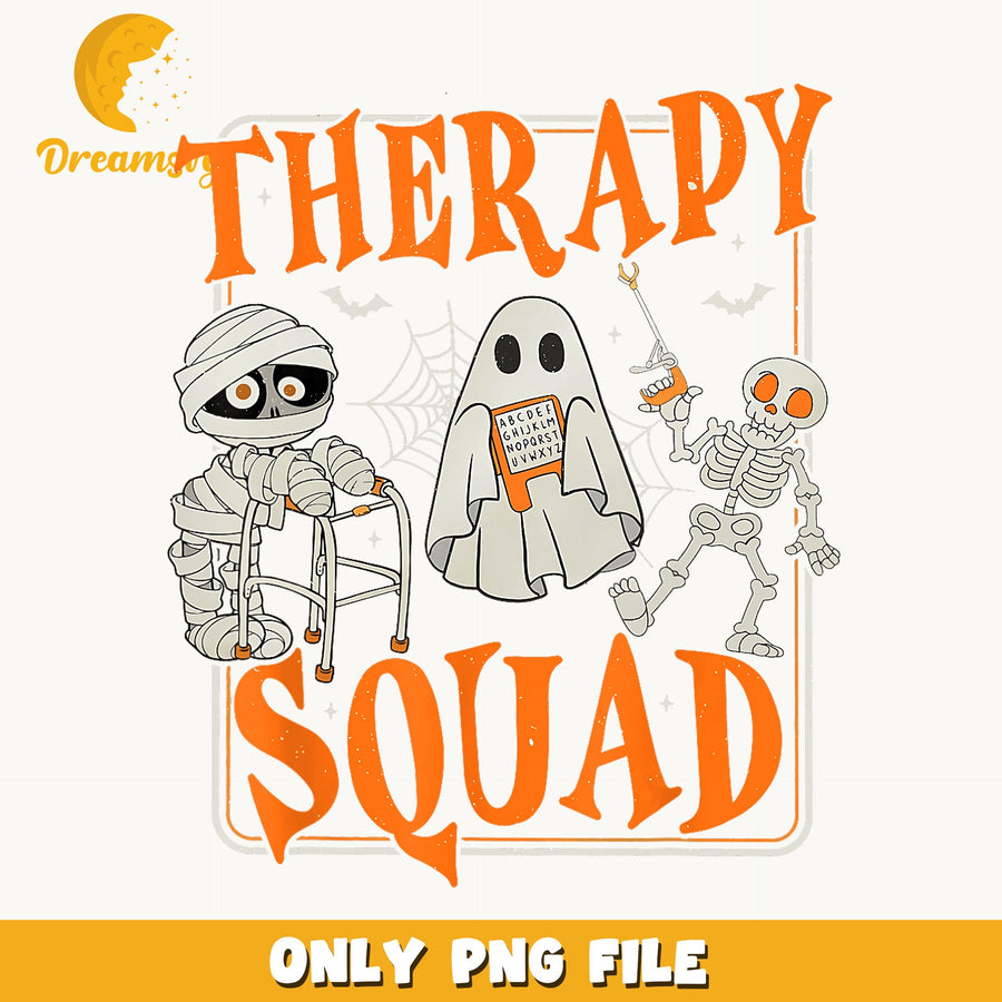 Therapy Squad Halloween PNG, Ghost Mummy Skeleton, Halloween PNG
