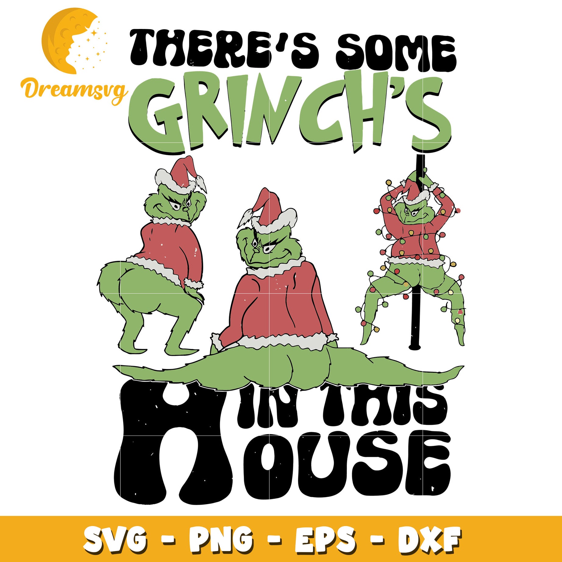 Theres some Grinch in this house svg, funny Grinch svg, christmas svg