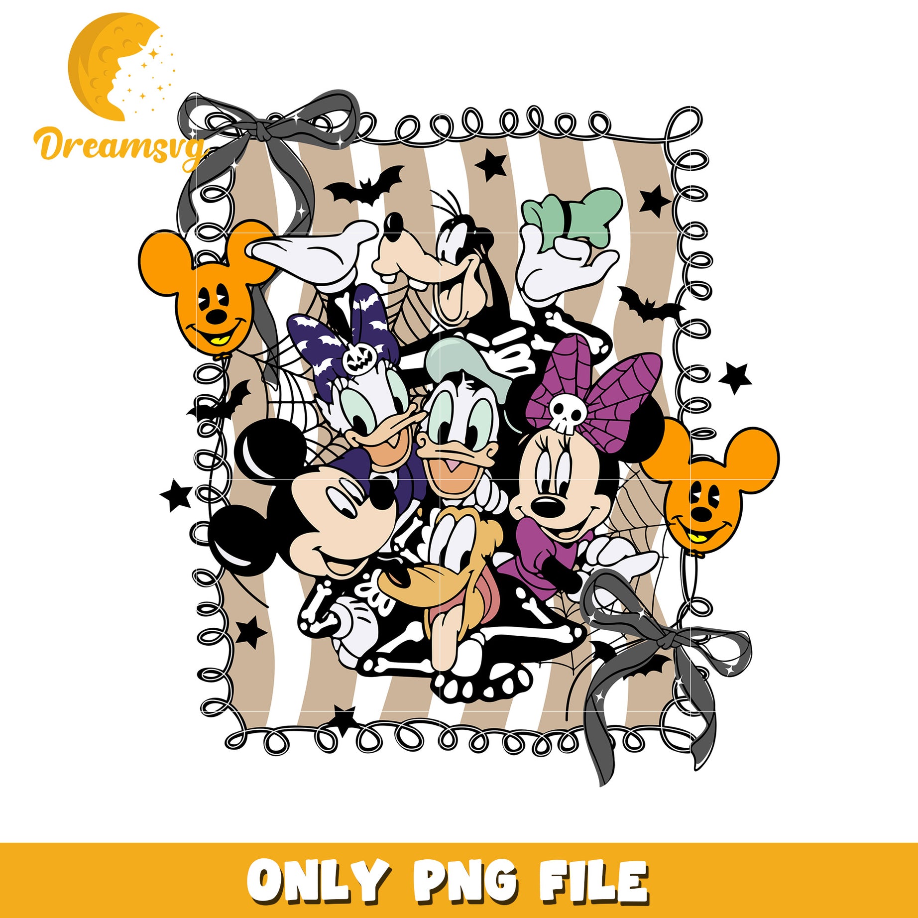 The sensasional six png, halloween cartoon png, halloween characters png