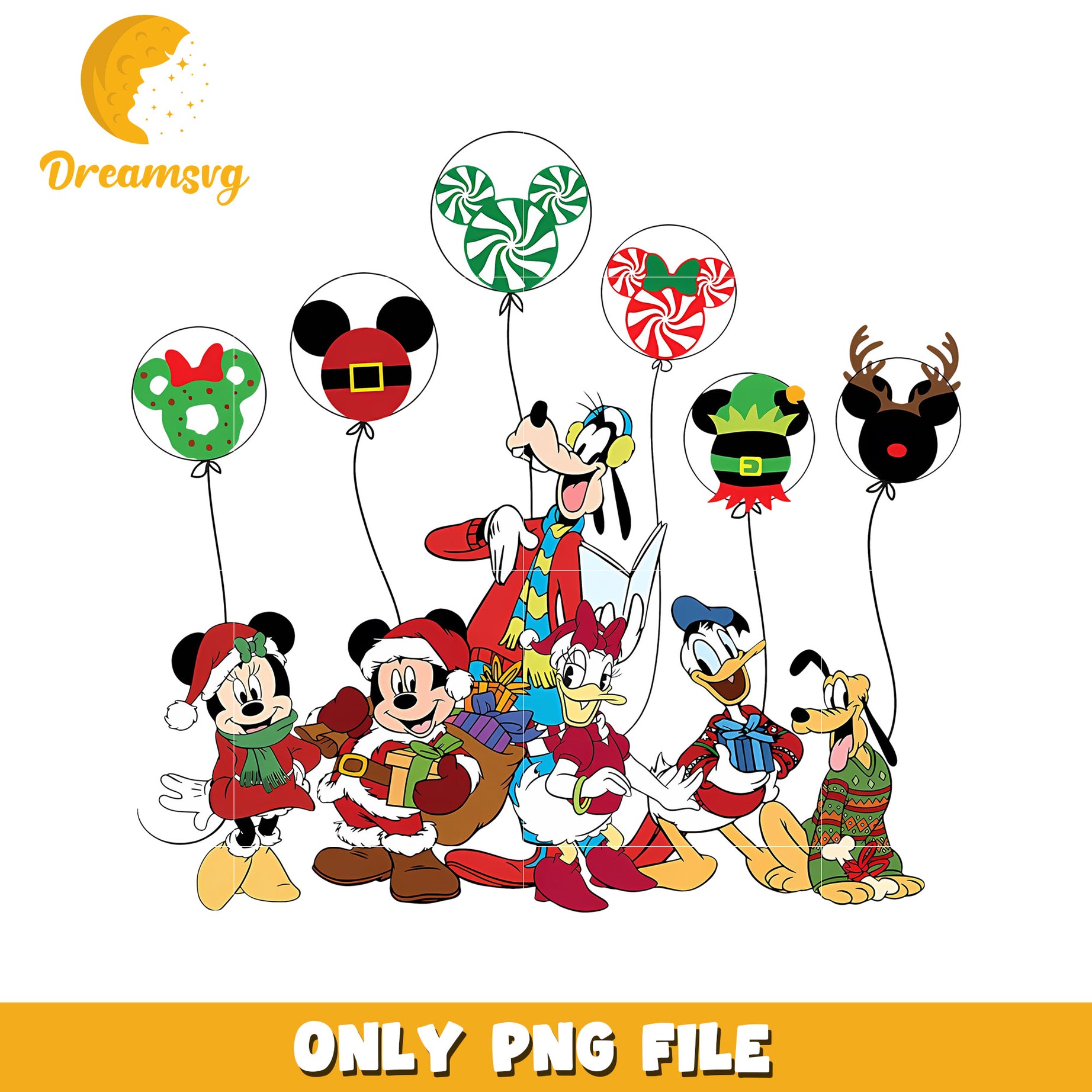 The sensational six christmas png, disney movies png, christmas white png